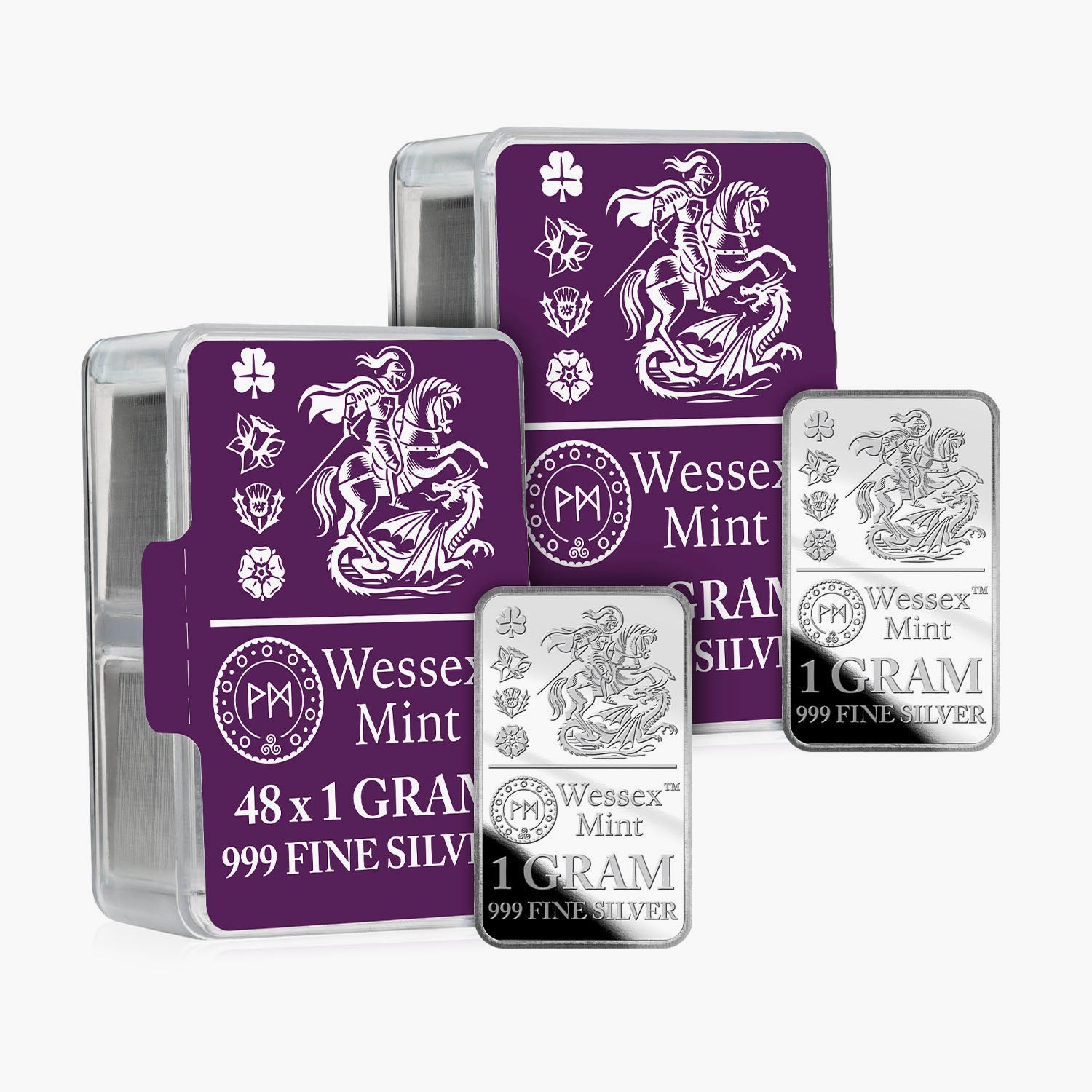 Silver Savers - George & The Dragon 96 Solid Silver Bars Box Set