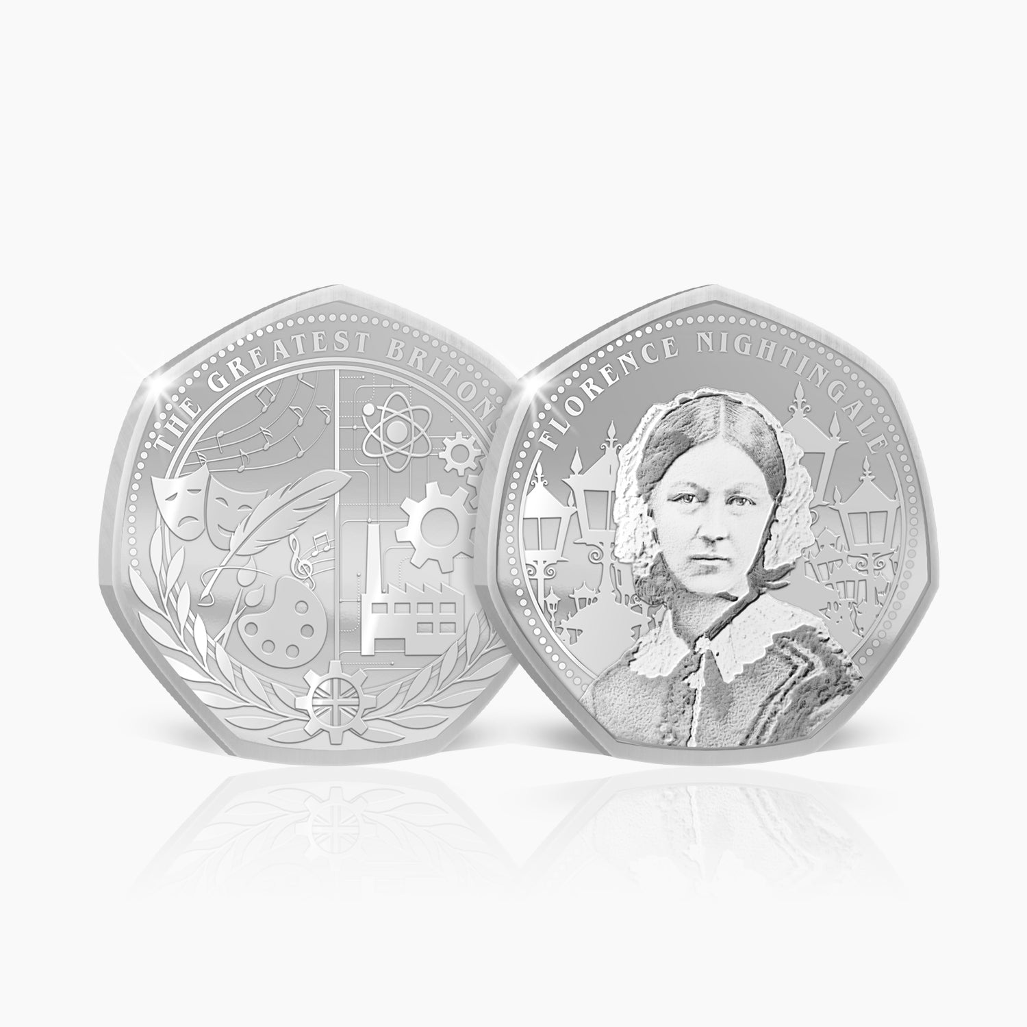 Greatest Britons Florence Nightingale Silver Plated BU Commemorative