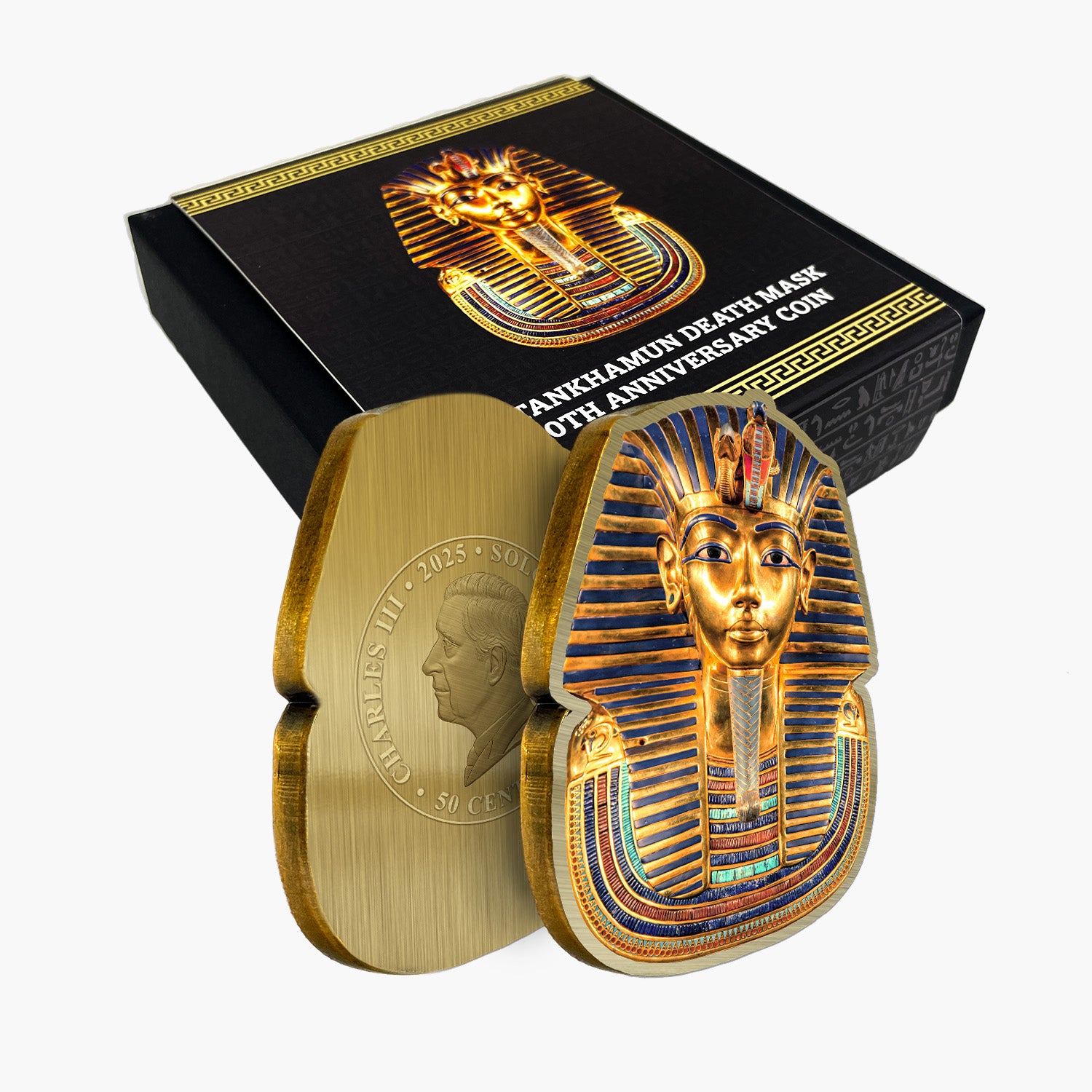 Tutankhamun Death Mask 100th Anniversary Shaped Coin