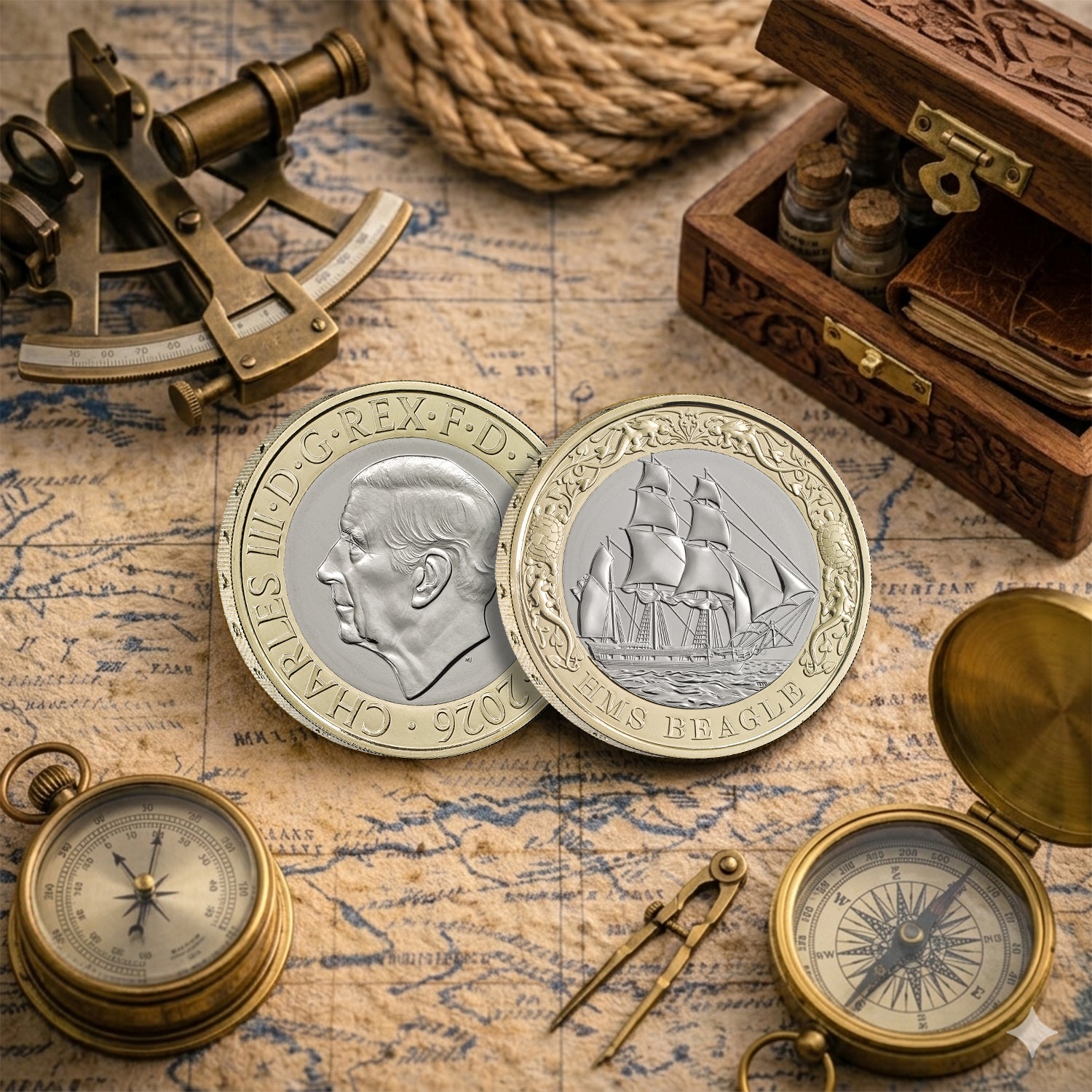 200th anniversary HMS Beagle 2026 UK £2 BU Coin