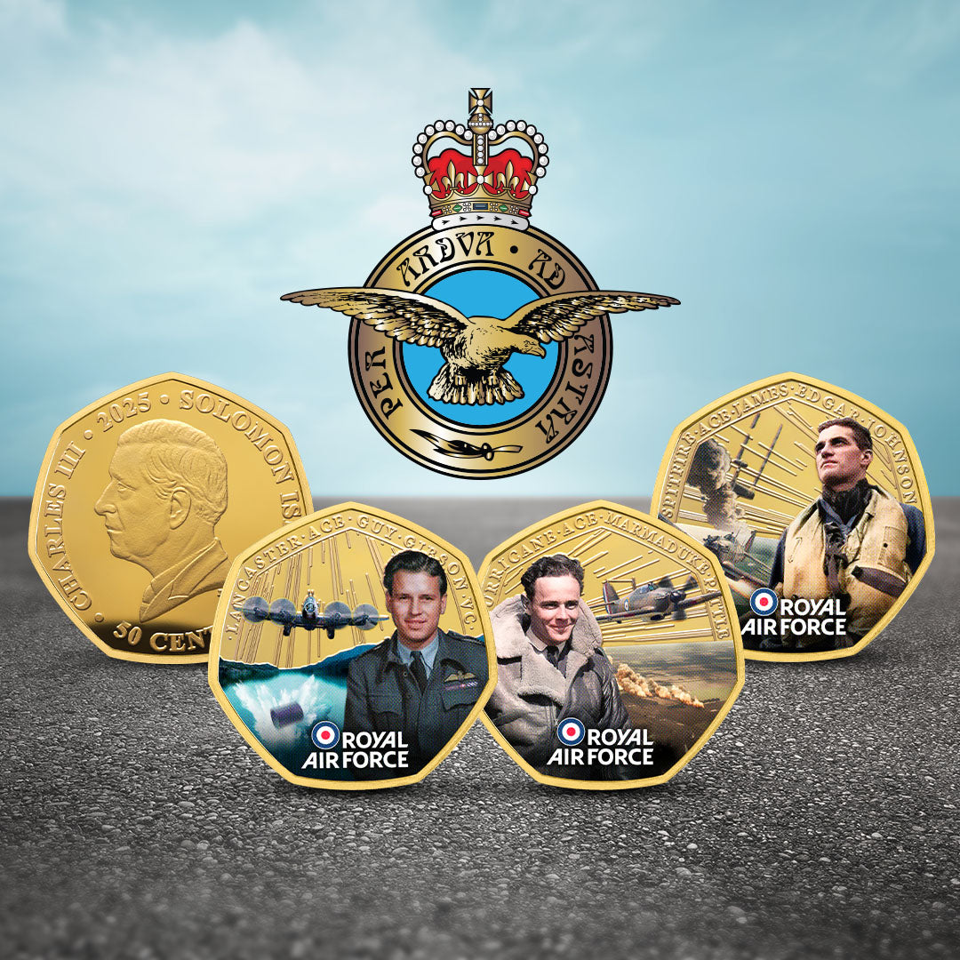The RAF Legends of Aviation Gold Plated BU Coin Box Set Edition