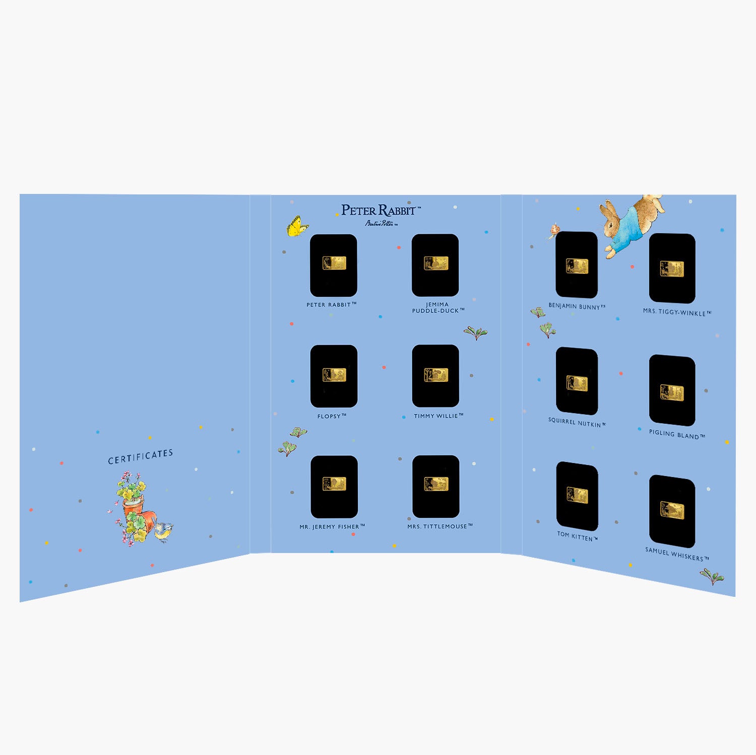 Collection de barres de pièces en or massif Le monde de Pierre Lapin