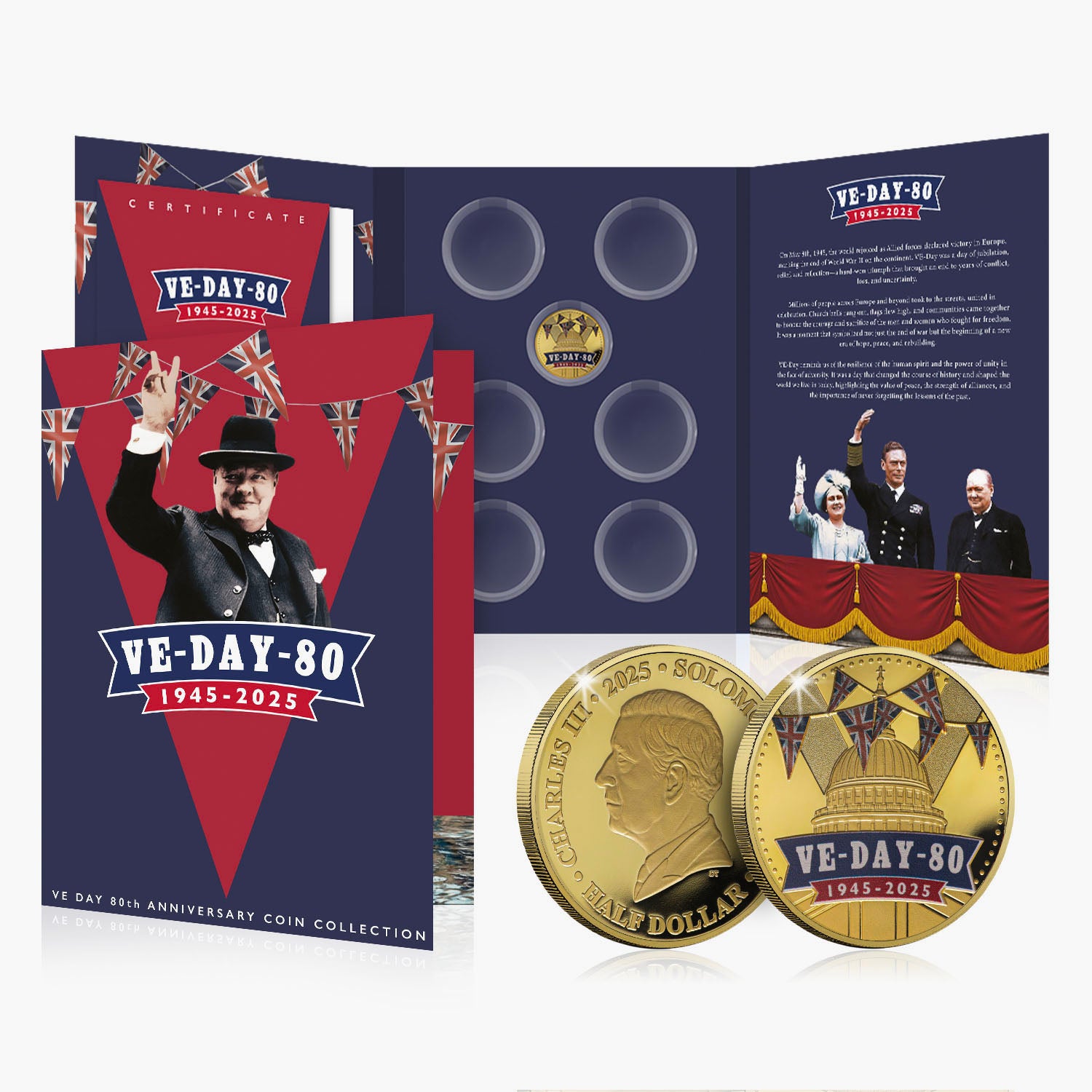 2025 VE Day 80th Anniversary 24 Carat Gold Plated Coin