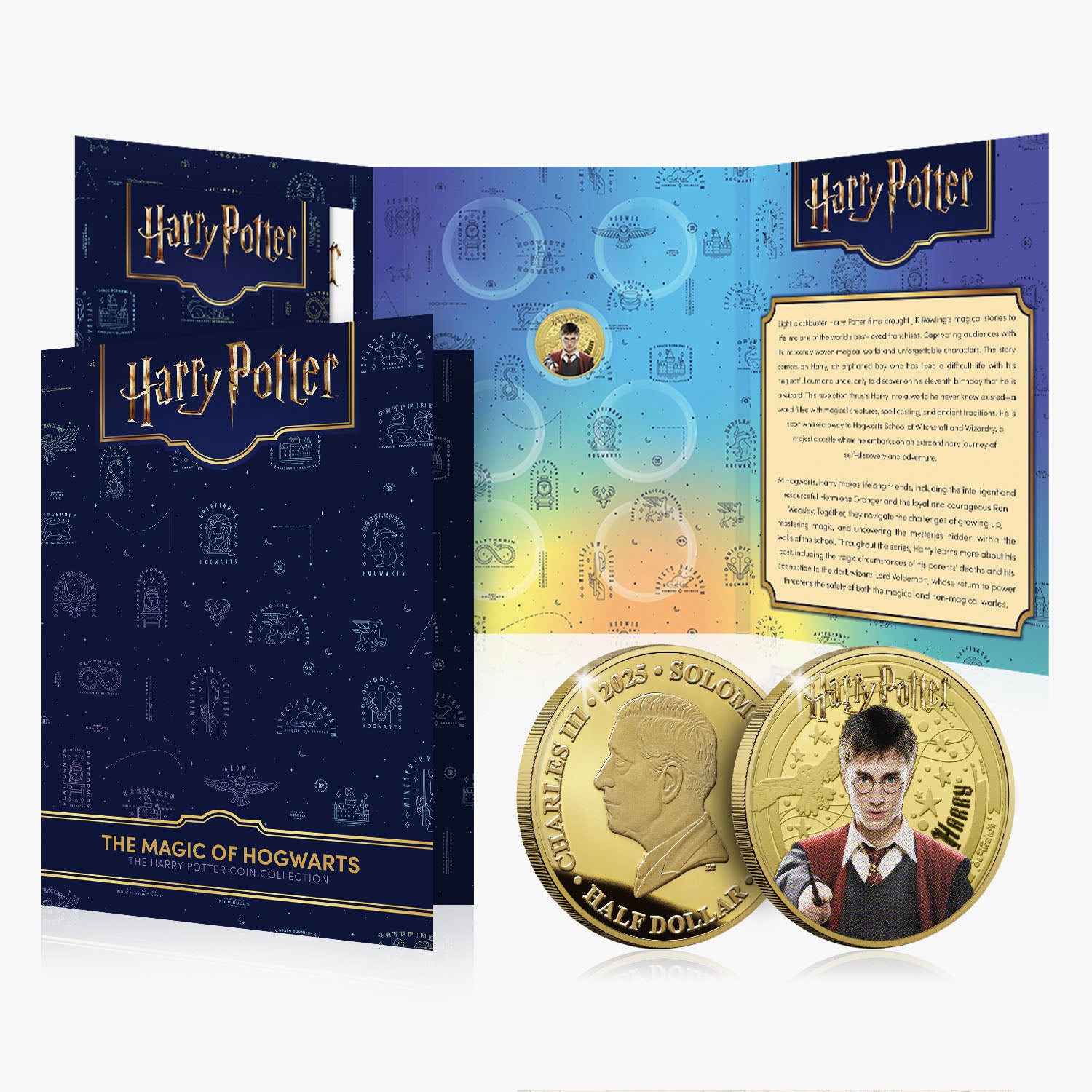 2025 The Magic of Hogwarts Harry Potter 24 Carat Gold Plated Coin