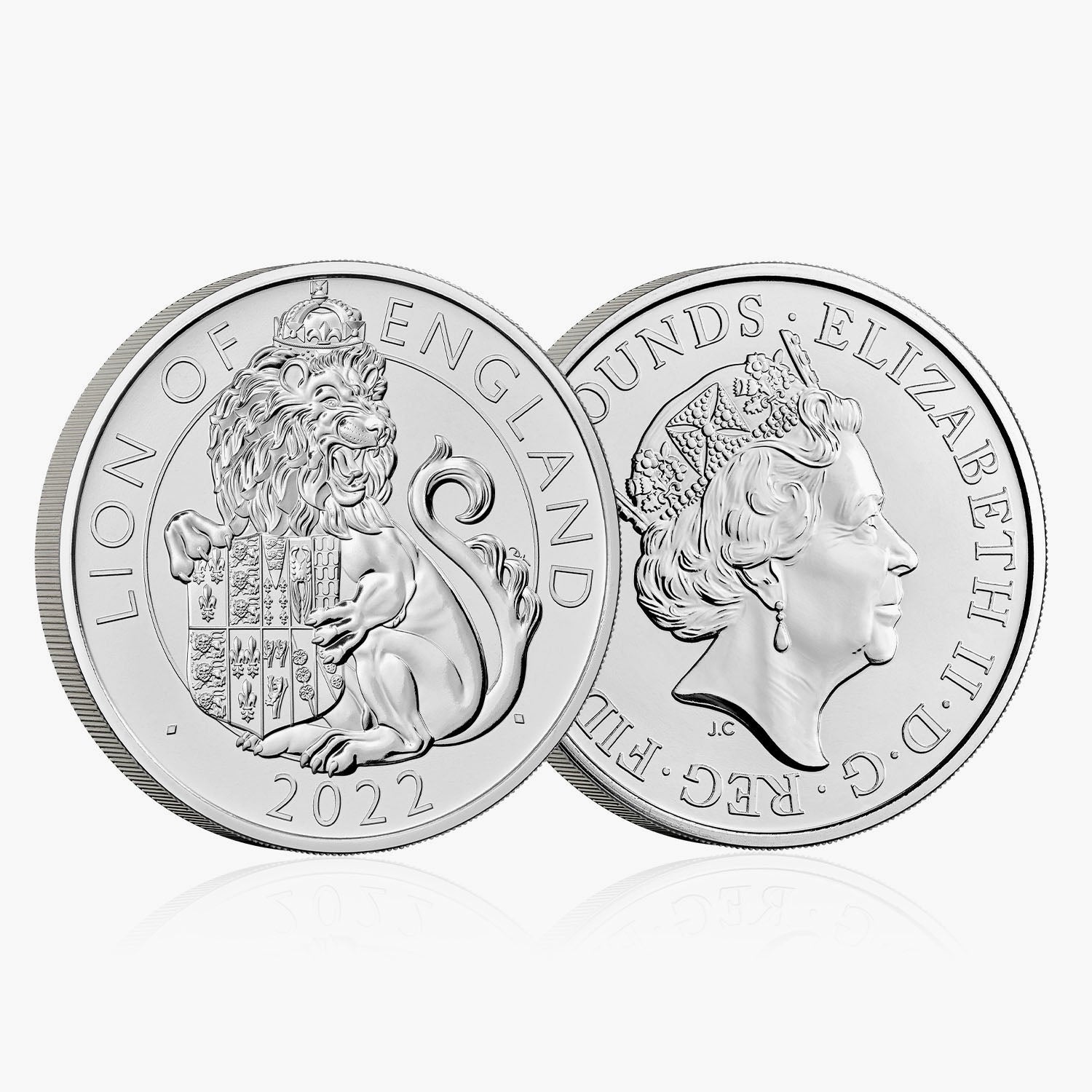 Moneda brillante sin circular del León de Inglaterra de £5 de 2022