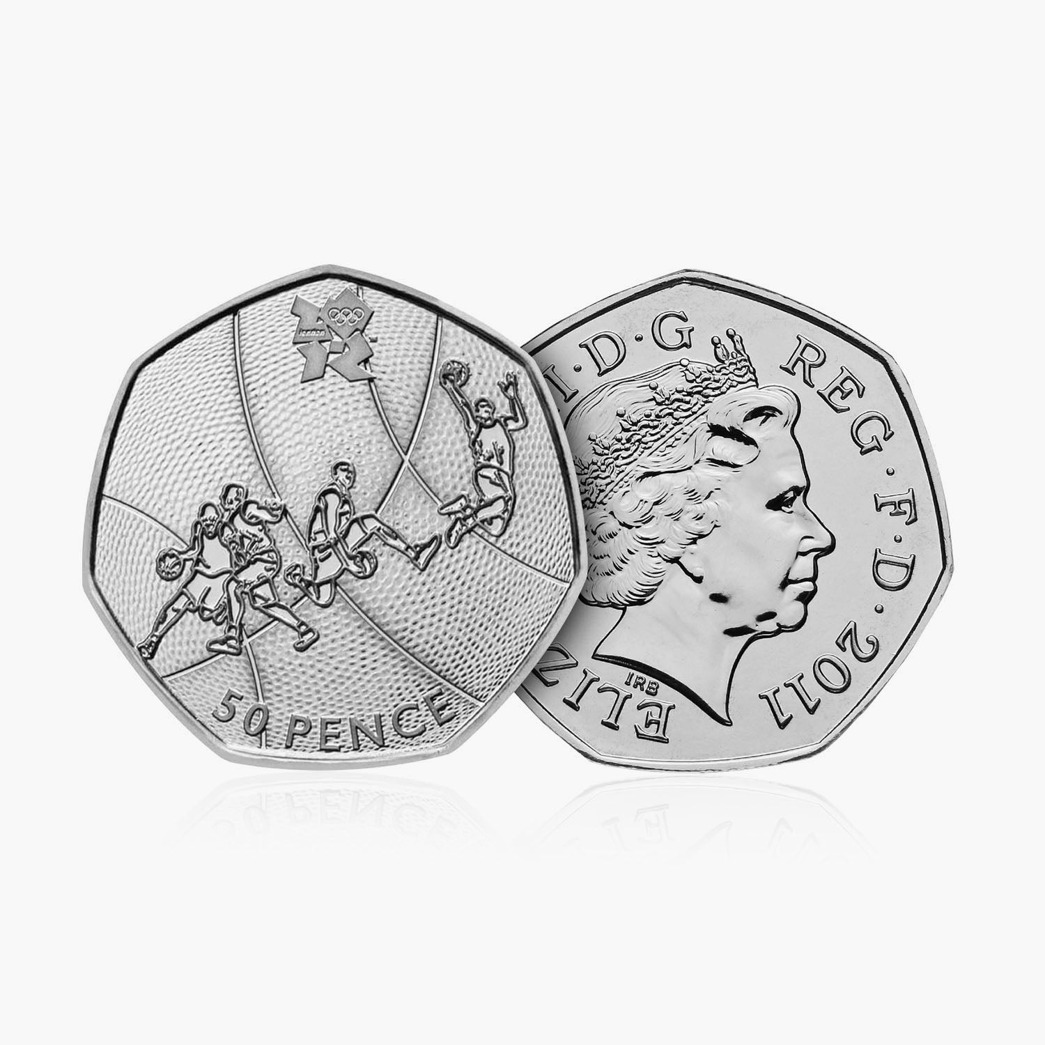 2011 Circulated Olympics - Basketball 50p Coin