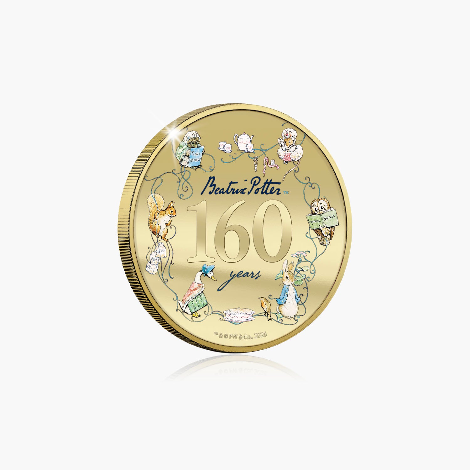 Breatrix Potter 160th Anniversary 50mm Gold-Plated Coin Luxe Edition
