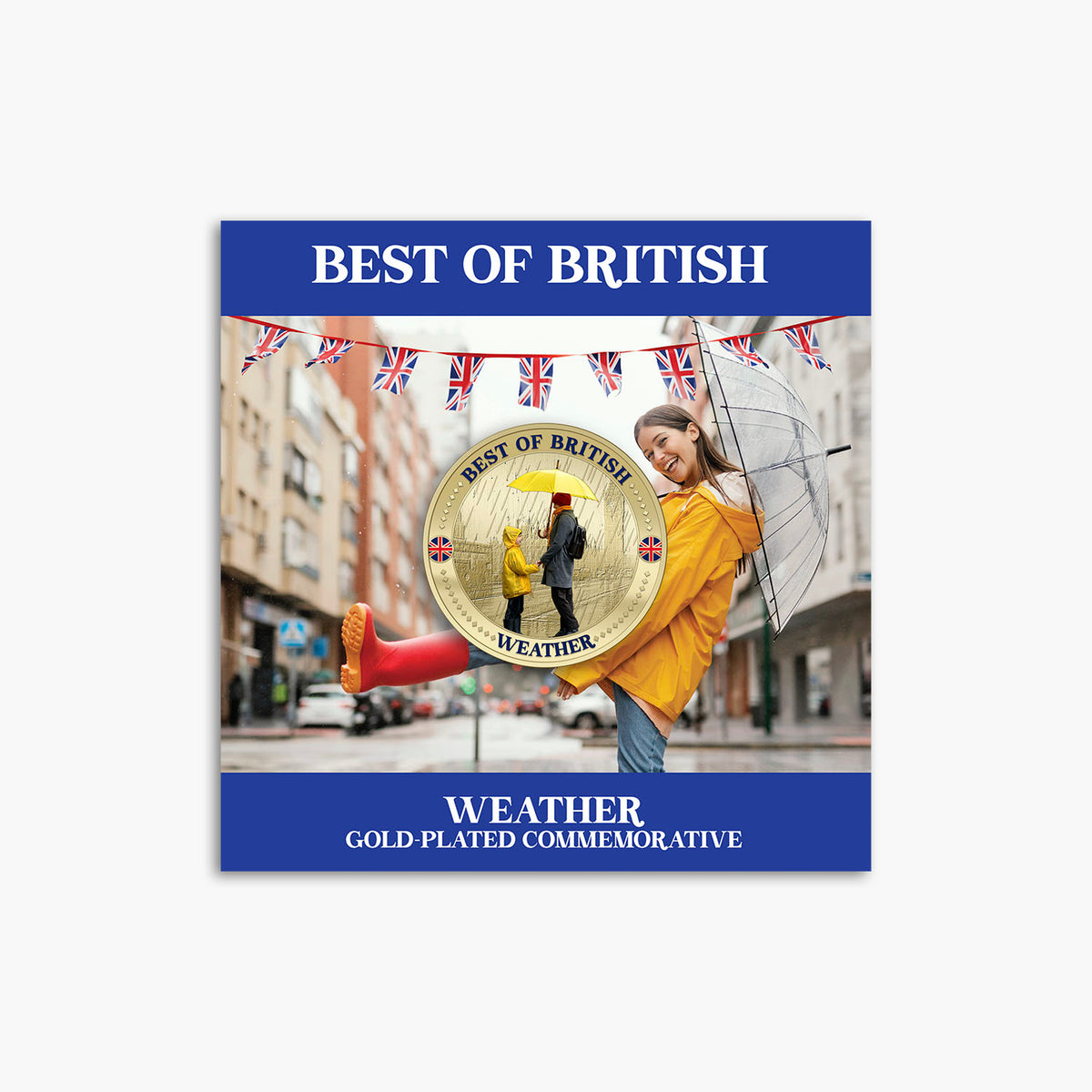 Best of British Weather 50mm Gold Plated Commemorative
