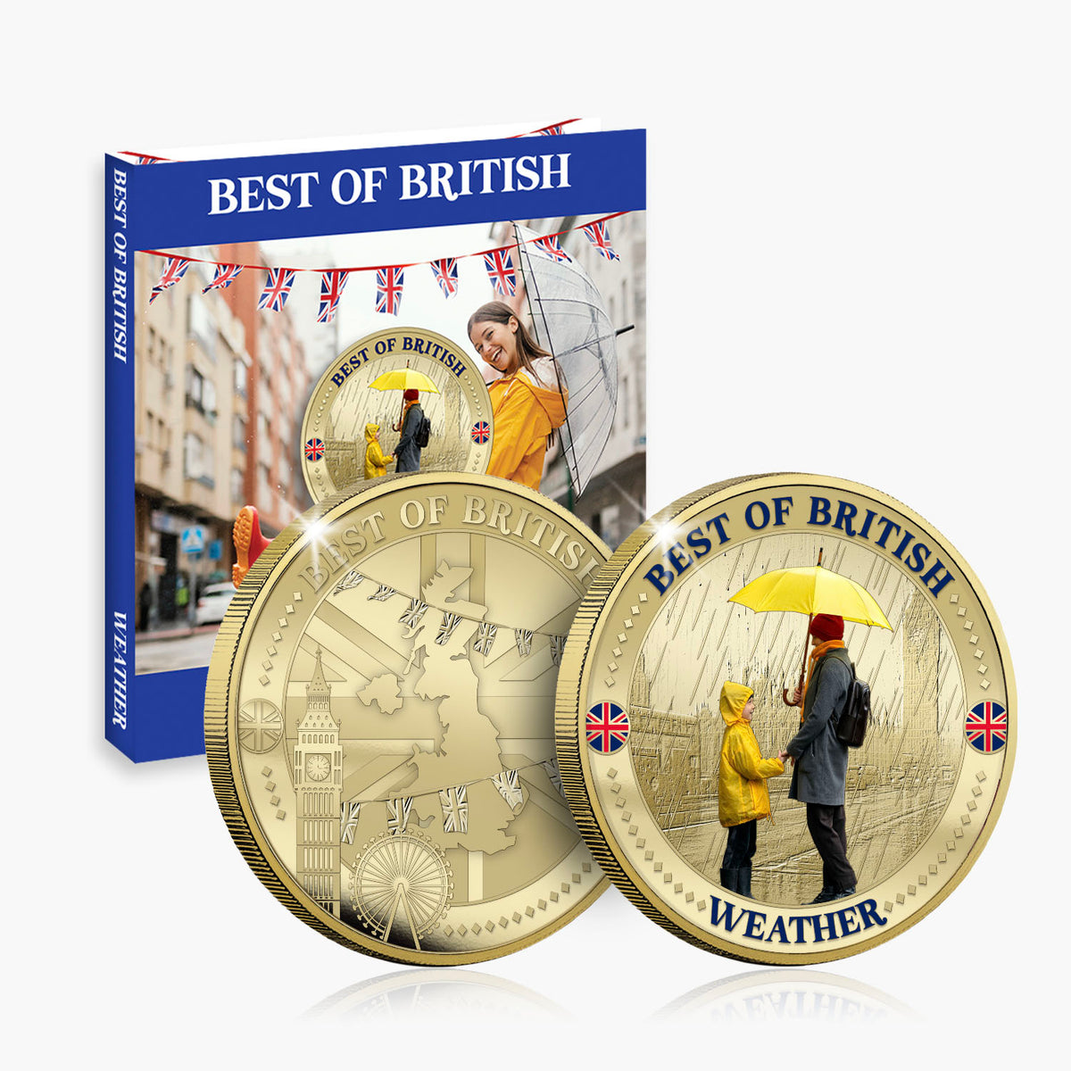 Best of British Weather 50mm Gold Plated Commemorative