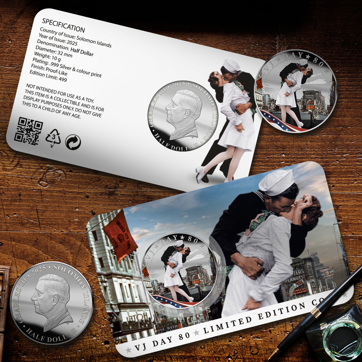 Victory in Japan Day 80th Anniversary 2025 Silver Plated BU Coin