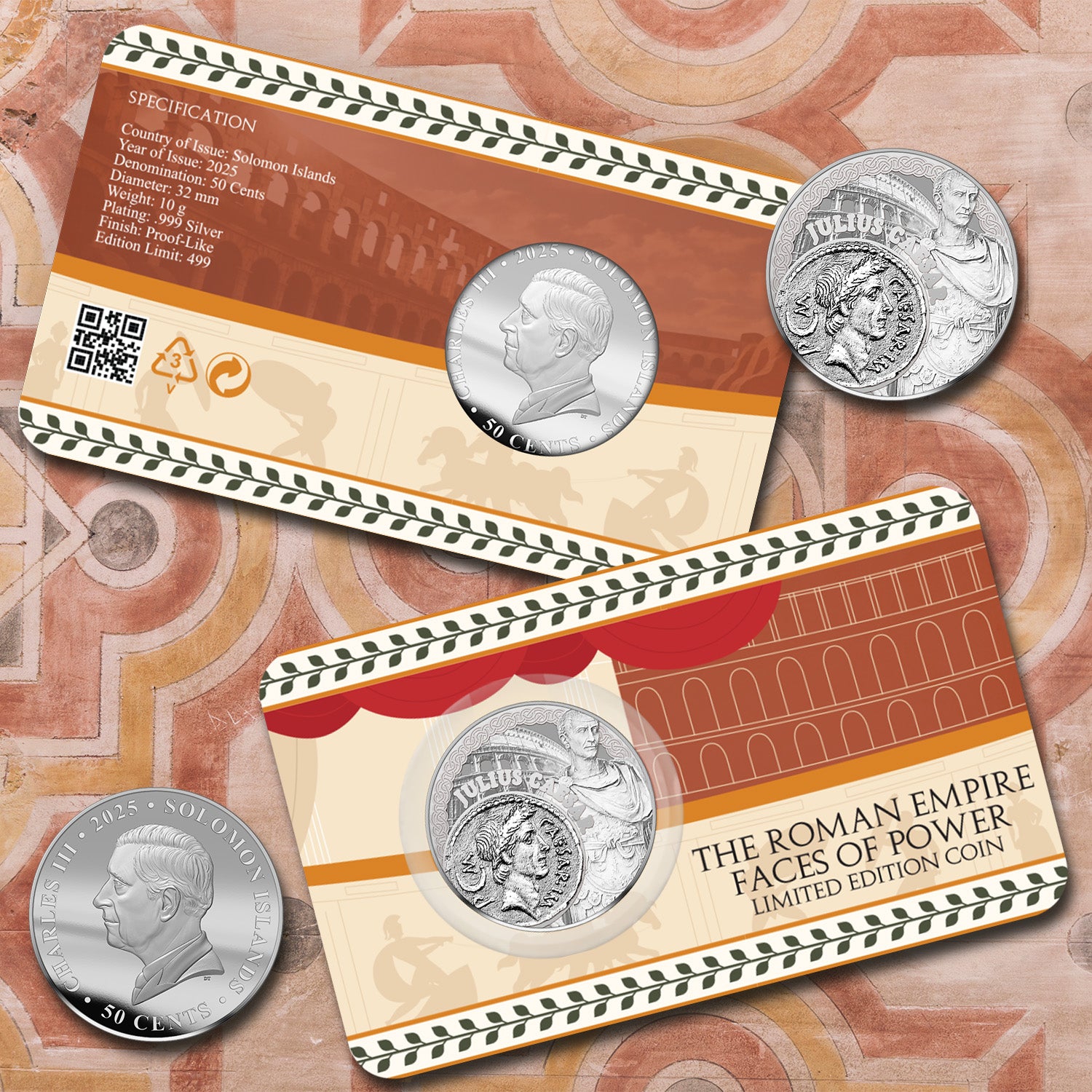 2025 Roman Empire Julius Caesar Silver Plated BU Coin