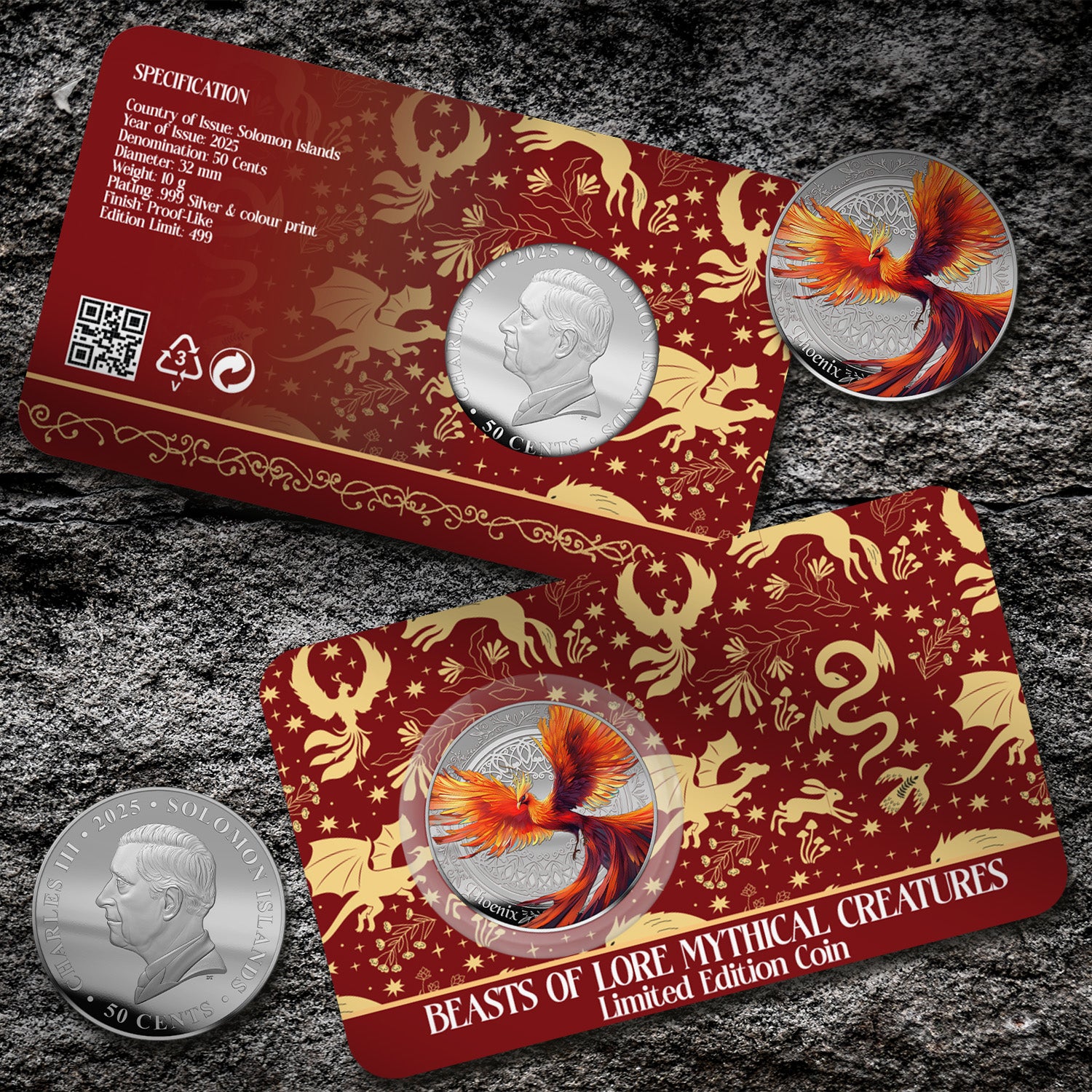 2025 Mythical Creatures Phoenix Silver Plated BU Coin