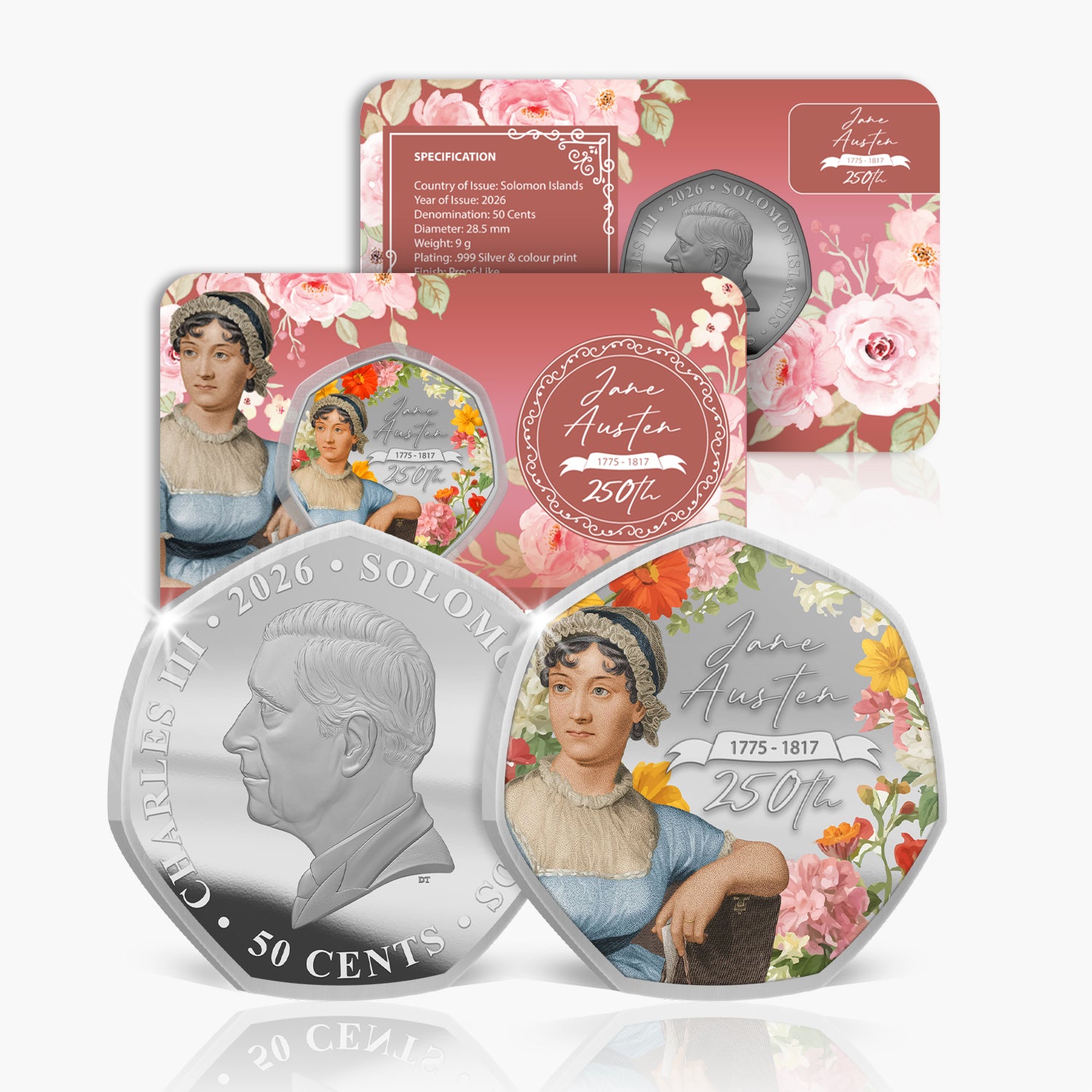 Jane Austen 250th Anniversary 2026 Silver Plated BU Coin