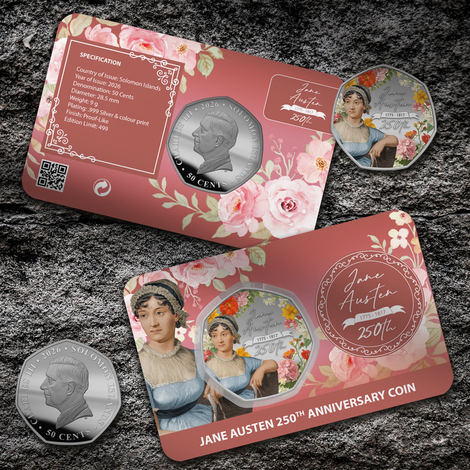 Jane Austen 250th Anniversary 2026 Silver Plated BU Coin