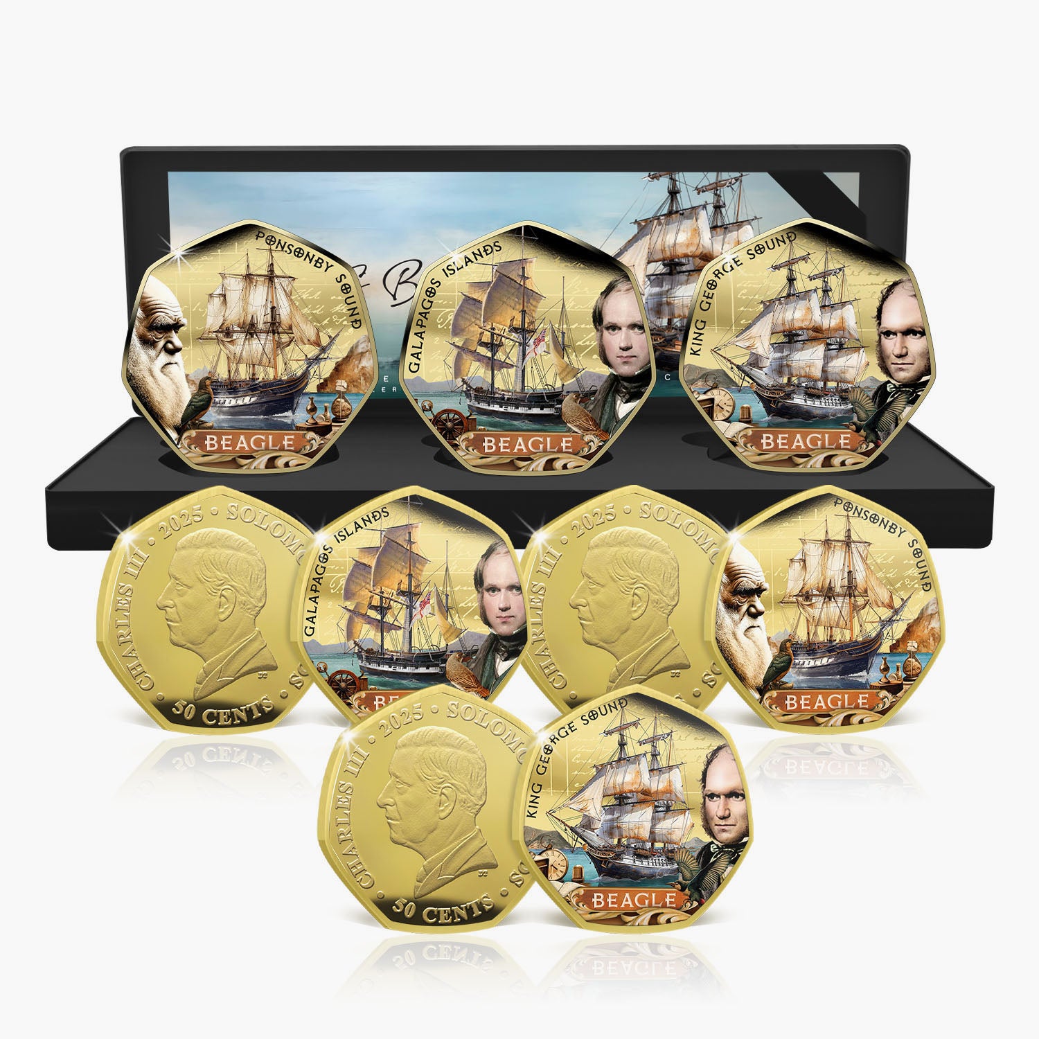 HMS Beagle Charles Darwin 2025 Gold Plated Box Set