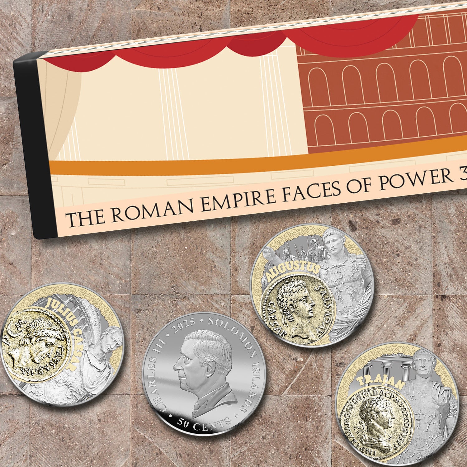 2025 Roman Empire Faces of Power Limited Edition Dual Plated Box Set