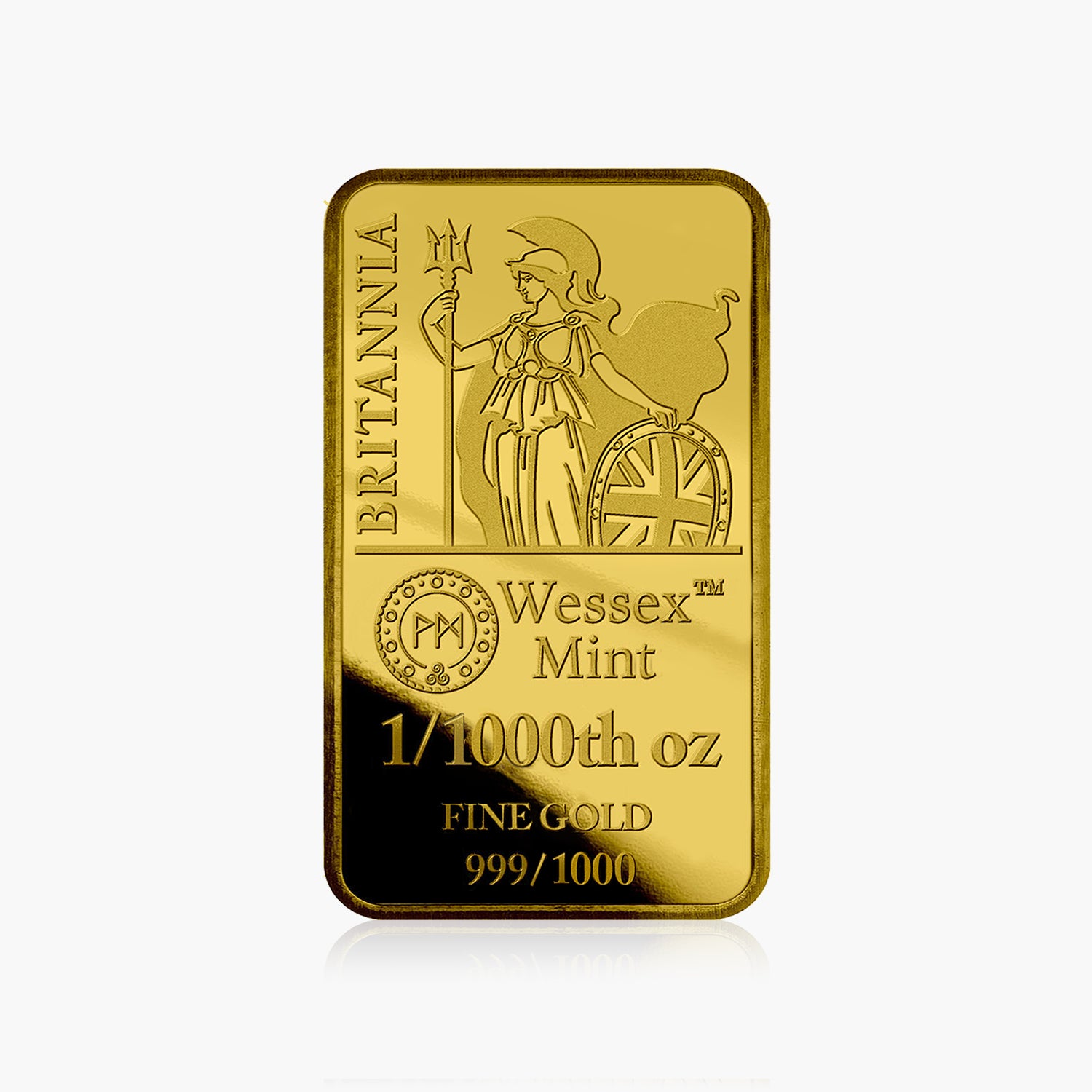 Wessex Mint 1/1000th oz Featuring Britannia Solid Gold Bar