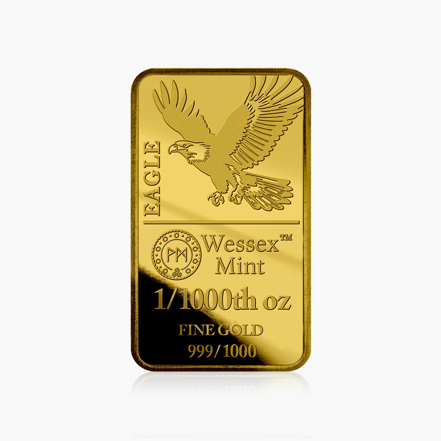Wessex Mint 1/1000th oz Eagle Solid Gold Bar