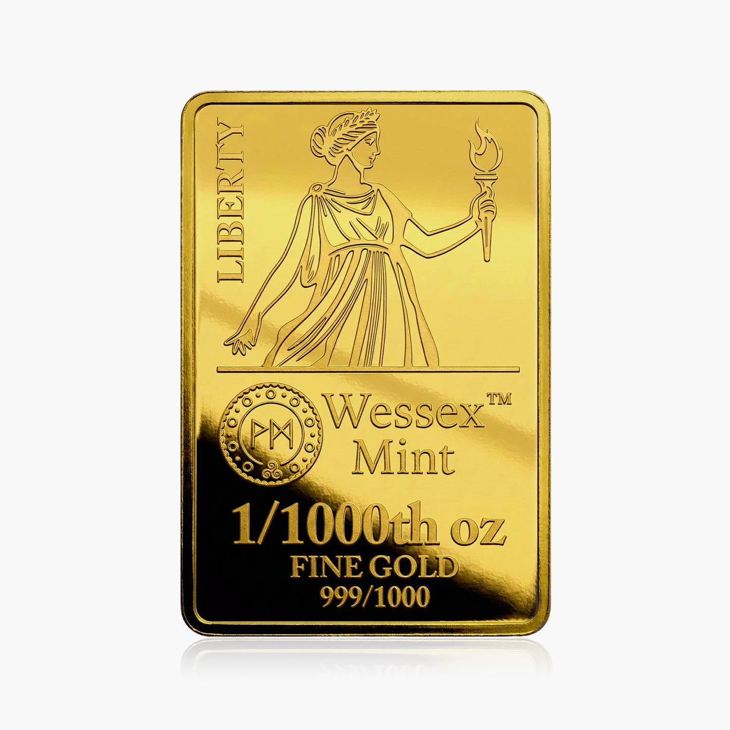 Wessex Mint 1/1000th oz Liberty Solid Gold Bar