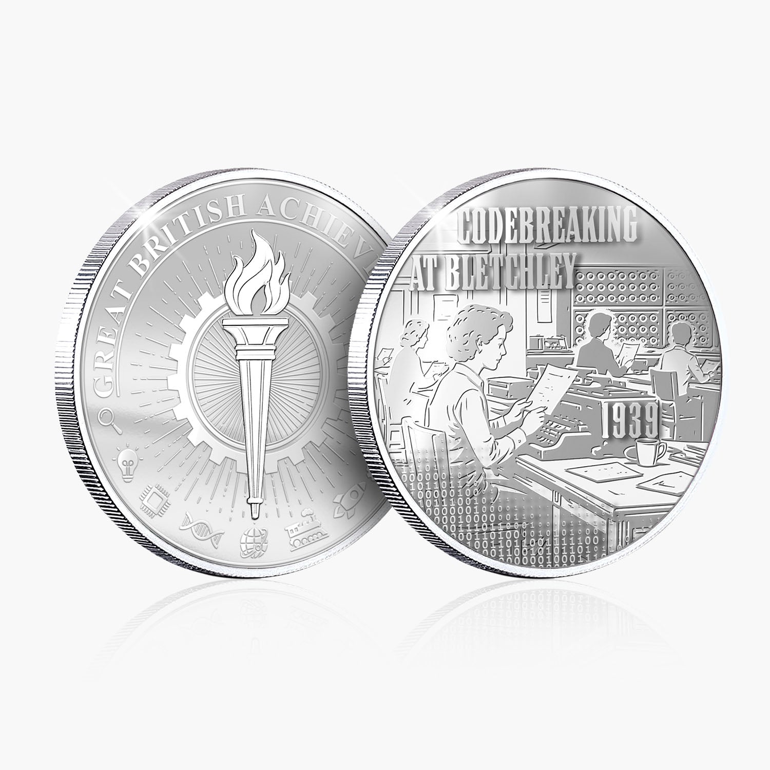 Great British Achievements Codebreaking at Bletchley Silver Plated BU Commemorative
