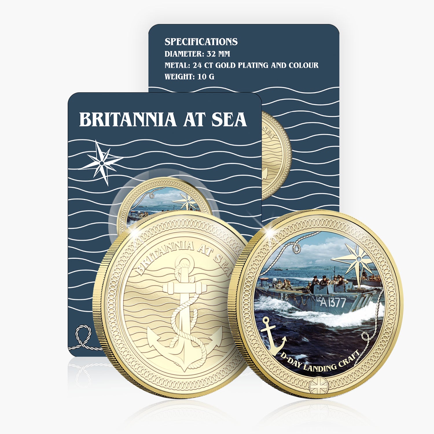 Britannia at Sea D Day Landing Craft Gold Plated BU Commemorative