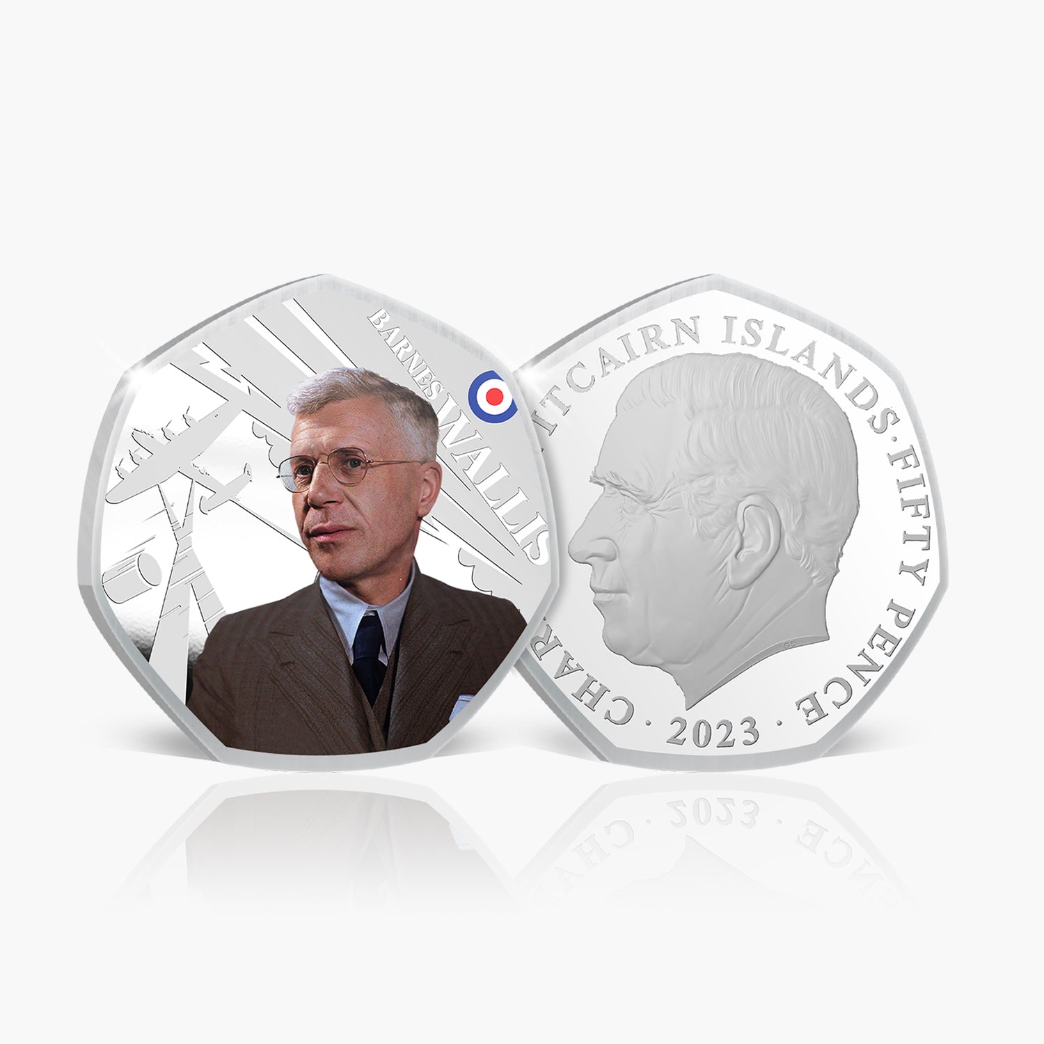 Dambusters 80th - Barnes Wallis 50p Brilliant Uncirculated Colour Coin 2023