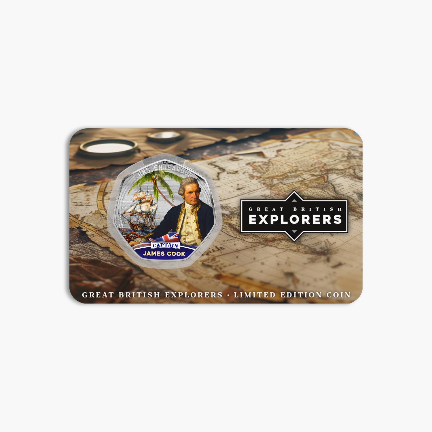 2025 Great British Explorers Captain Cook Silver Plated BU Coin