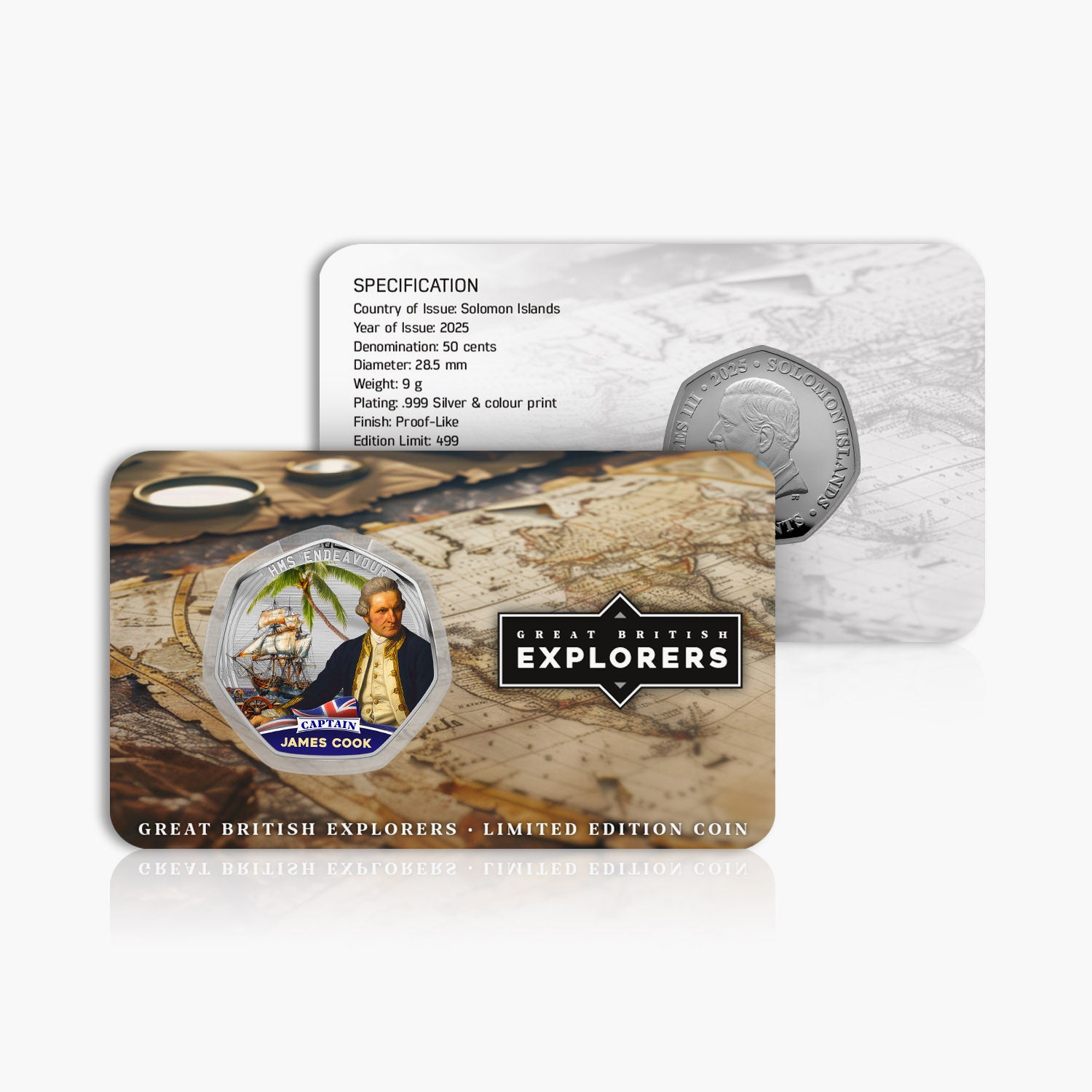2025 Great British Explorers Captain Cook Silver Plated BU Coin