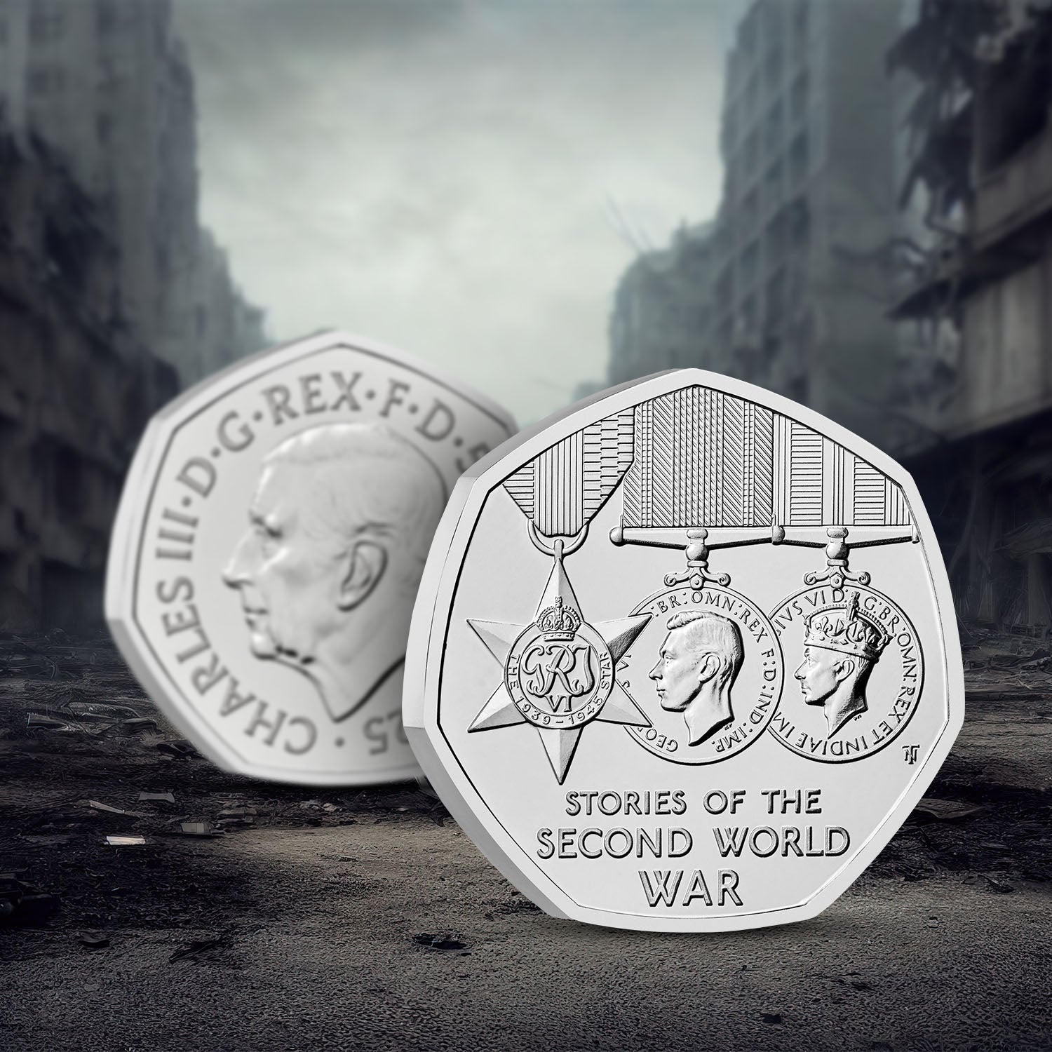 2025 Stories of WWII UK 50p BU Coin
