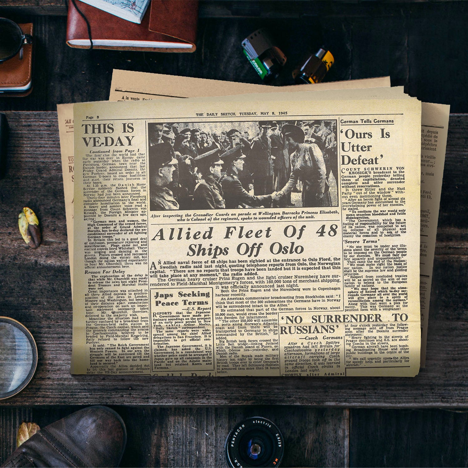 8th May 1945 - Victory in Europe VE Day Newspaper