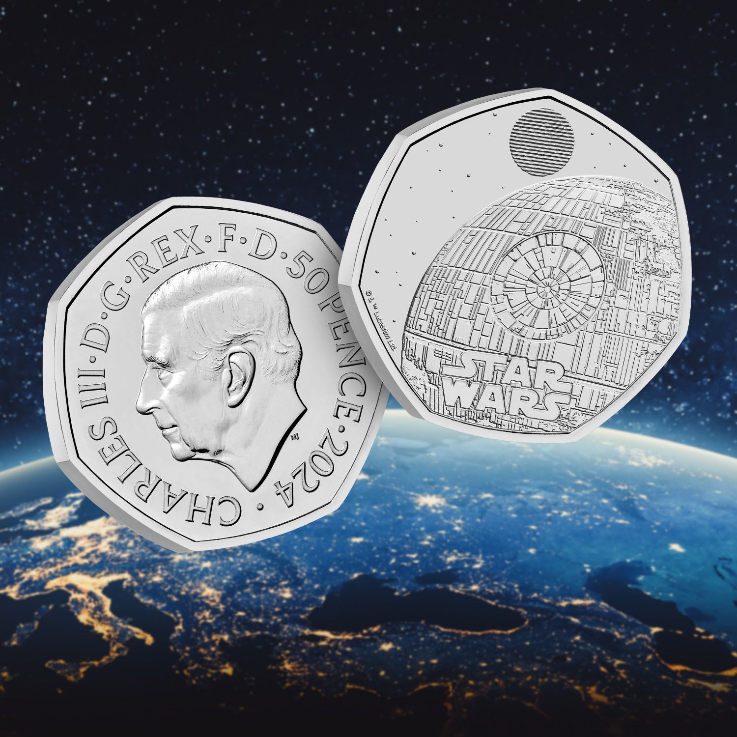Star Wars 2024 50p UK Coin - Death Star II