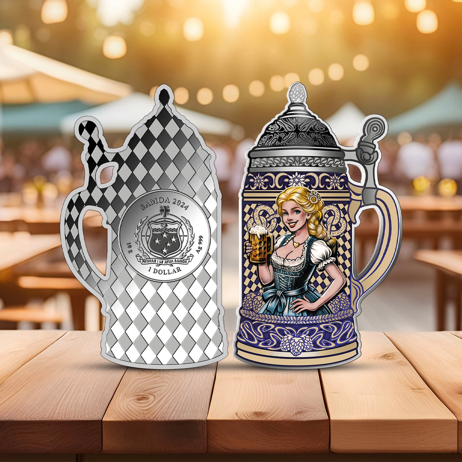 Oktoberfest Solid Silver German Beer Stein 2024 Coin