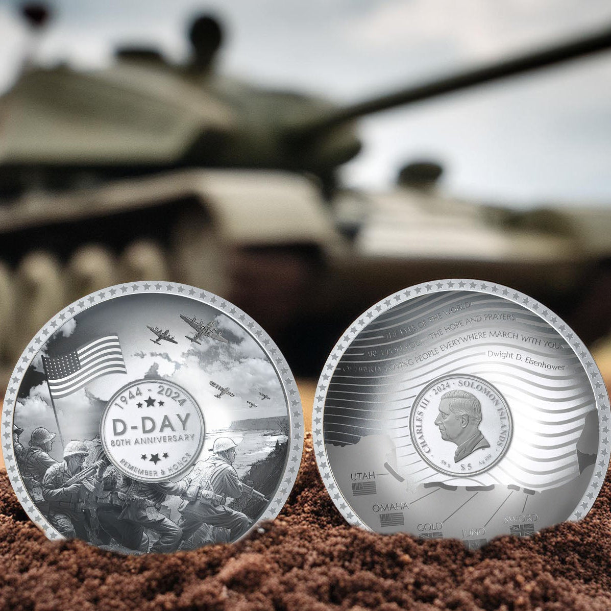 80th Anniversary of D-Day Solid Silver coin