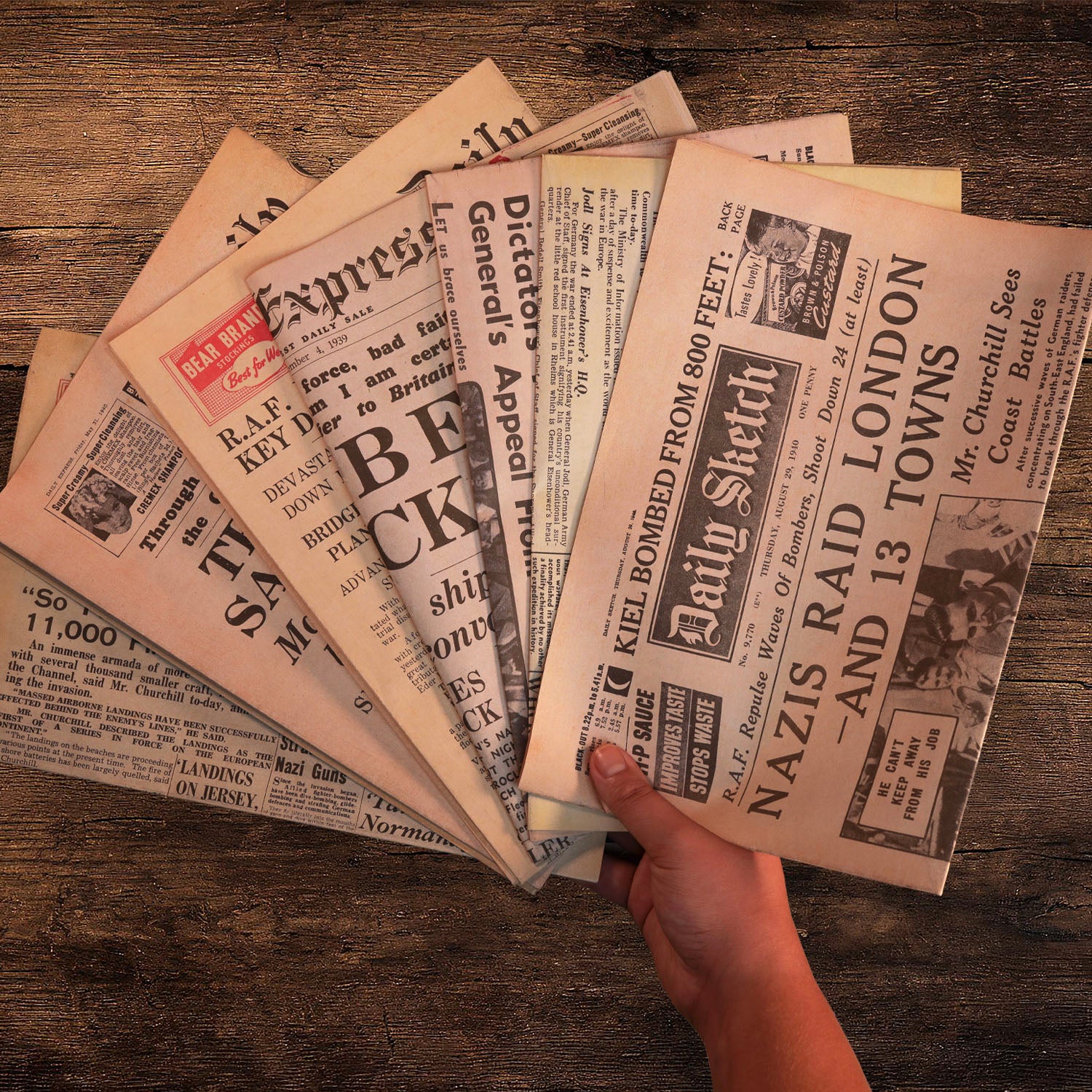 Extra, Extra! WWII Seven Newspaper Collector Set