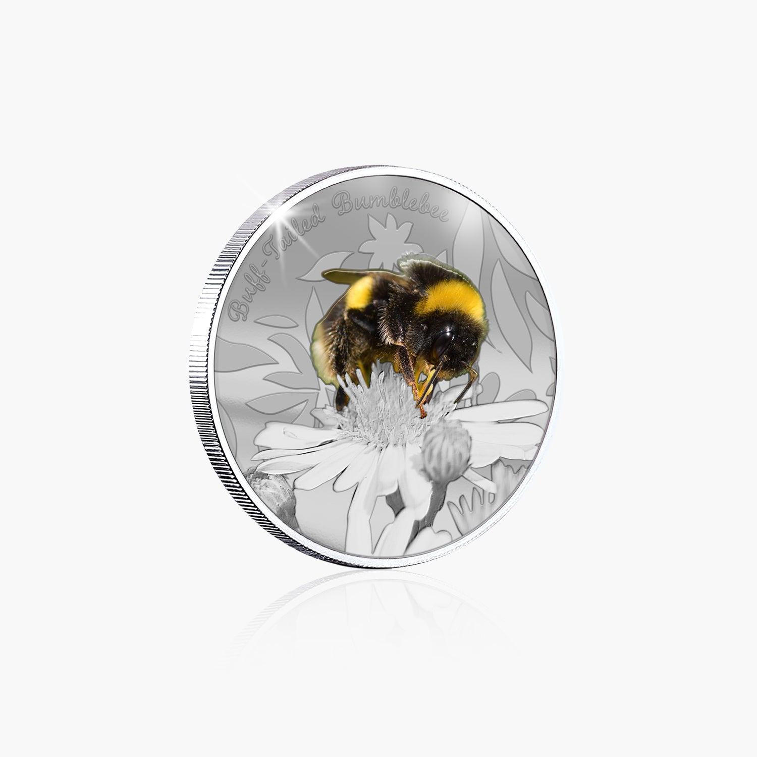 British Wildlife Buff Tailed Bumblebee Silver Plated BU Commemorative