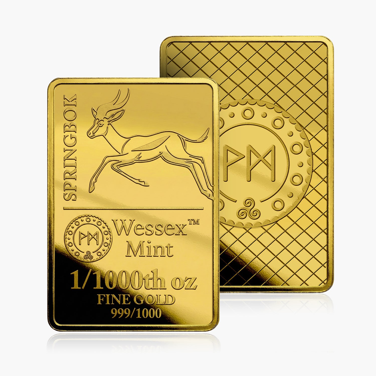 Wessex Mint 1/1000th oz Springbok Solid Gold Bar