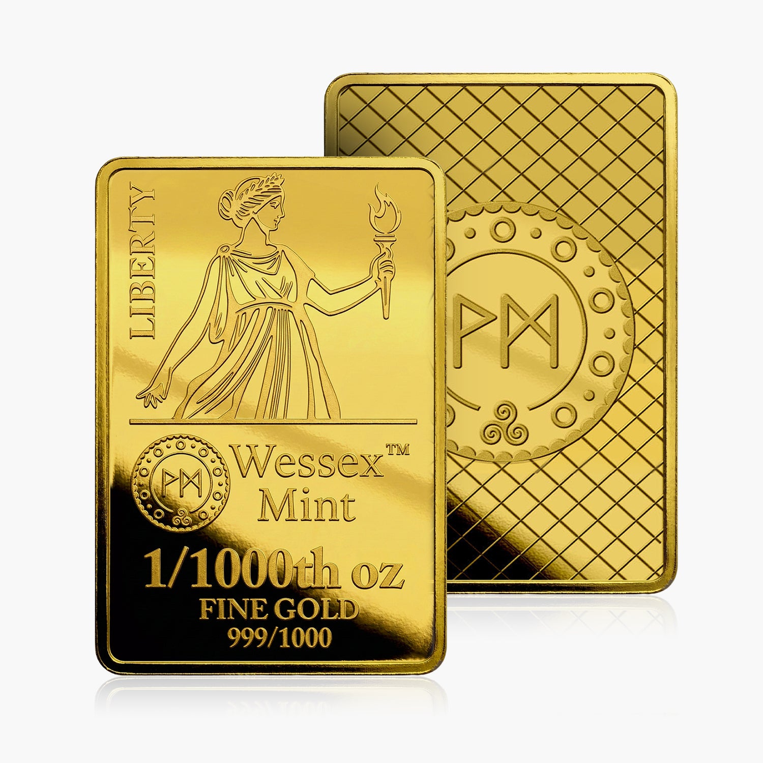 Wessex Mint 1/1000th oz Liberty Solid Gold Bar