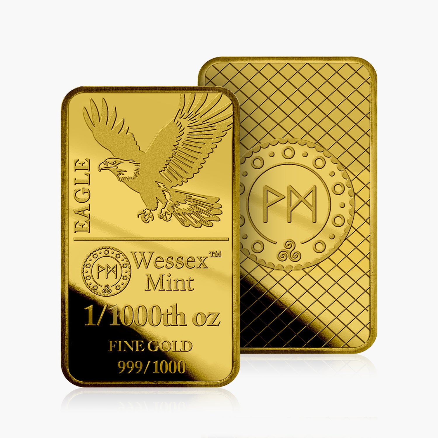 Wessex Mint 1/1000th oz Eagle Solid Gold Bar