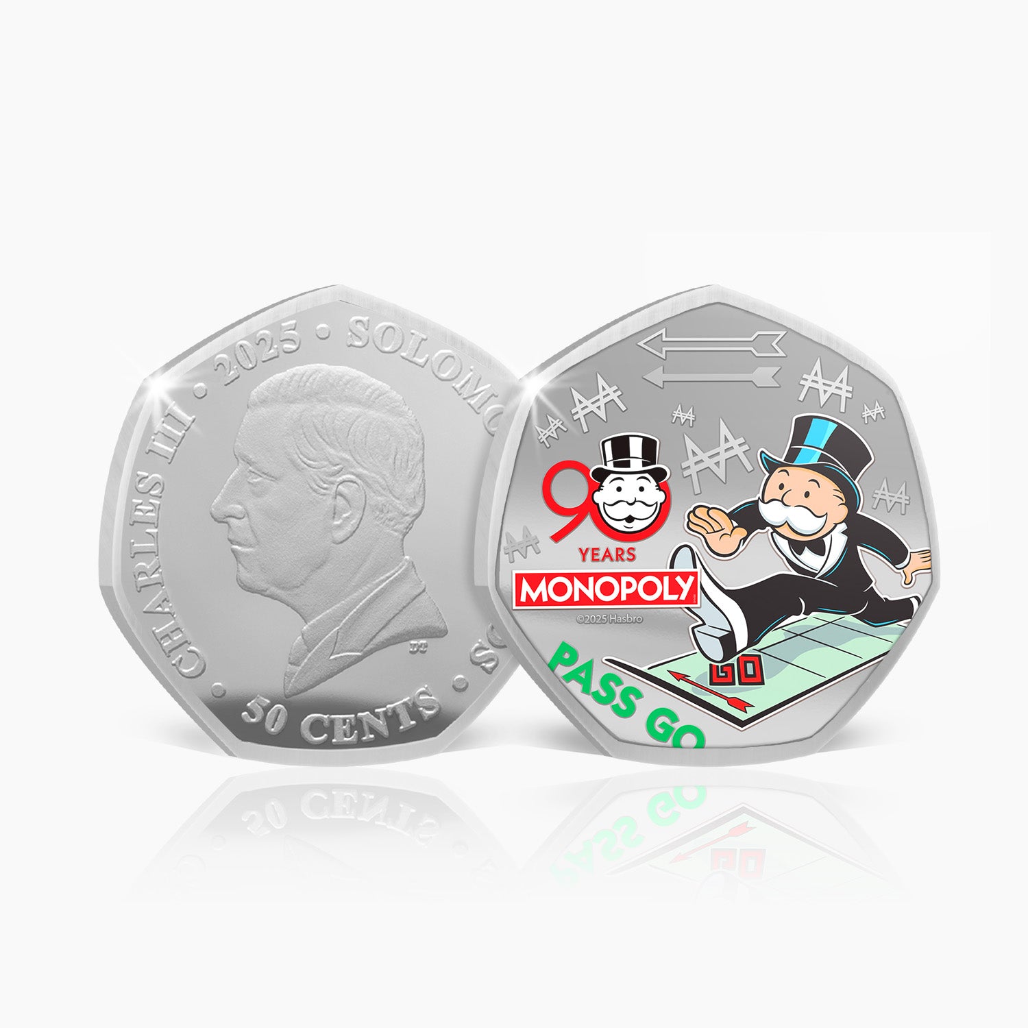 90 Years of Monopoly - Pass Go 2025 Silver Plated BU Coin