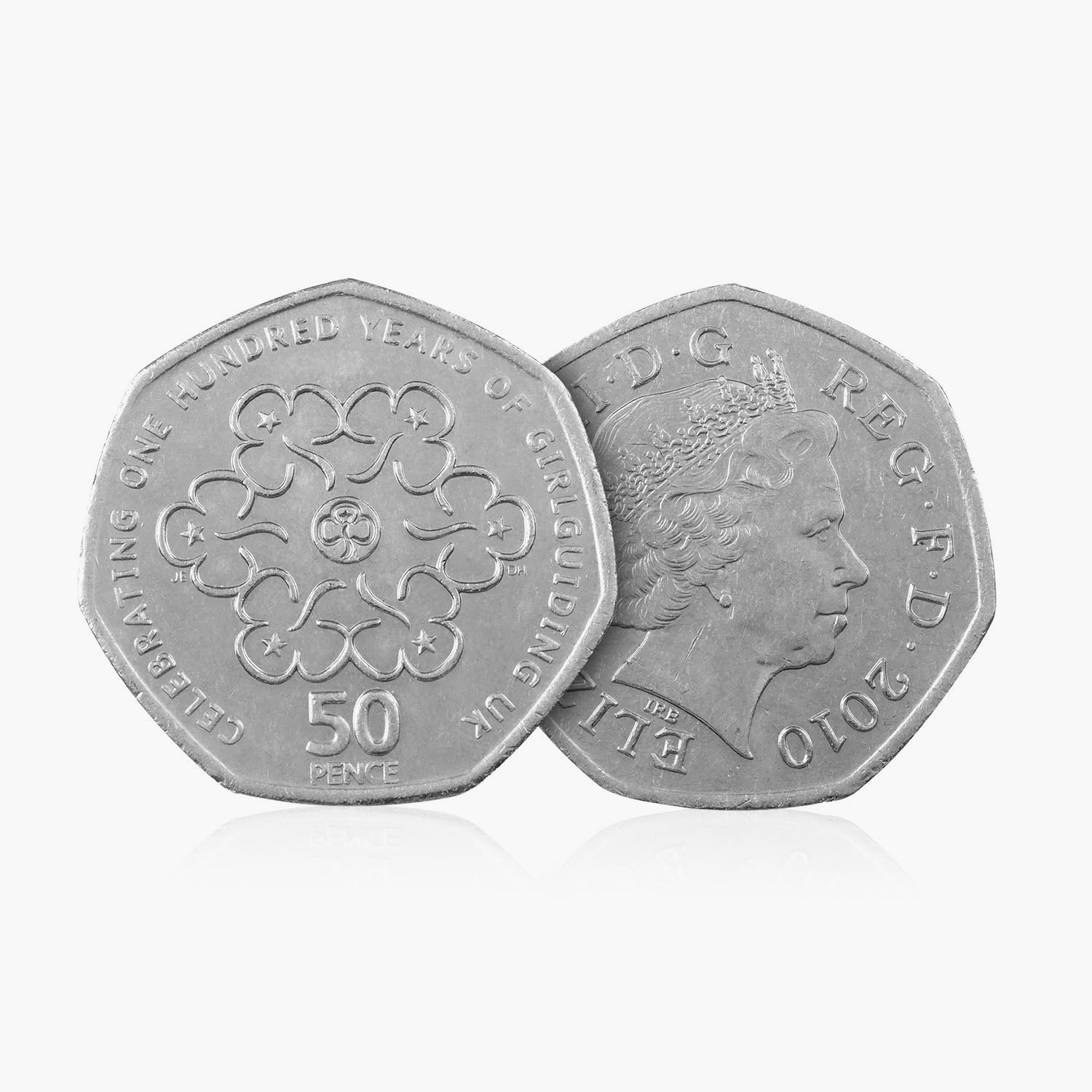 2010 Circulated Girlguiding UK 100th Anniversary 50p Coin