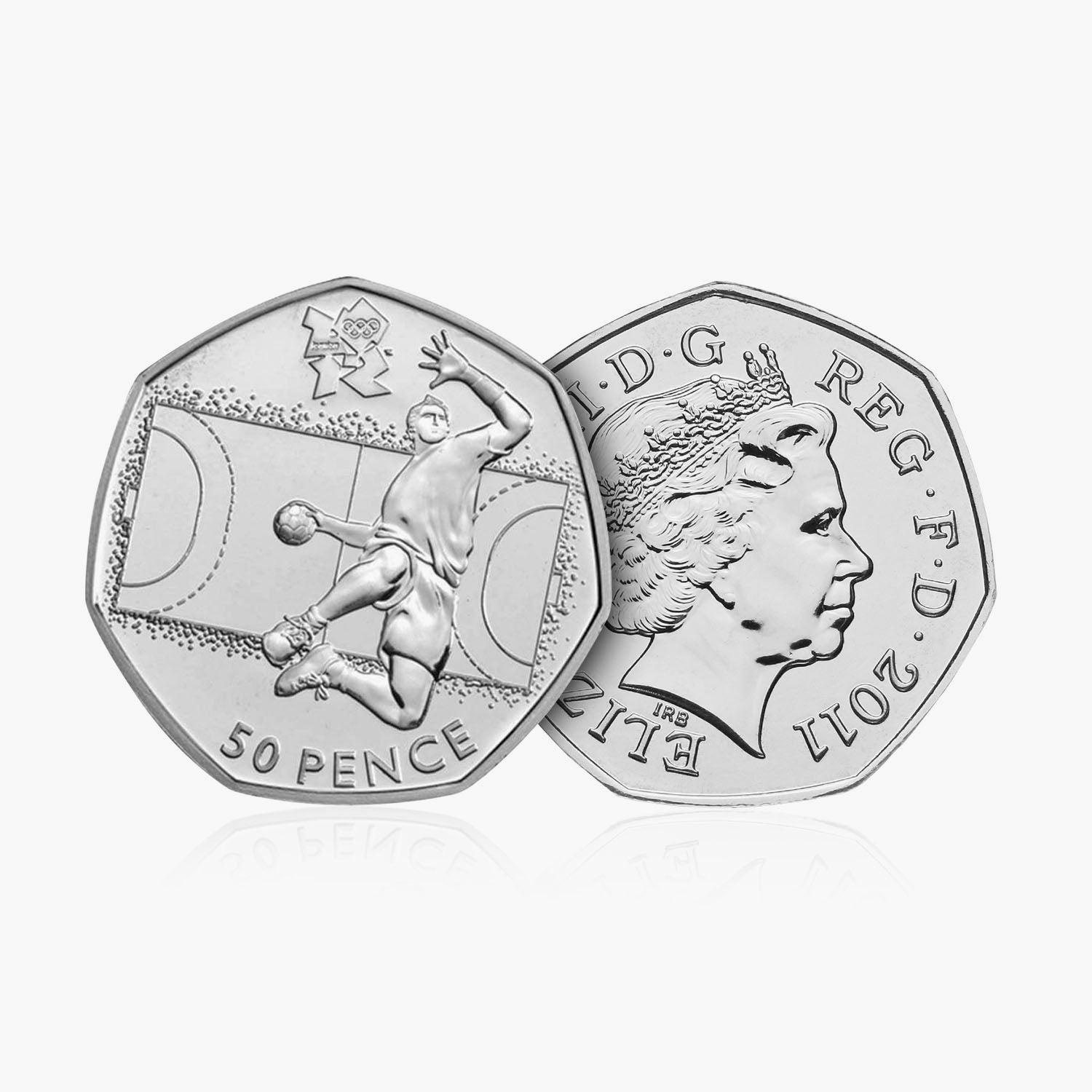2011 Circulated Olympics - Handball 50p Coin