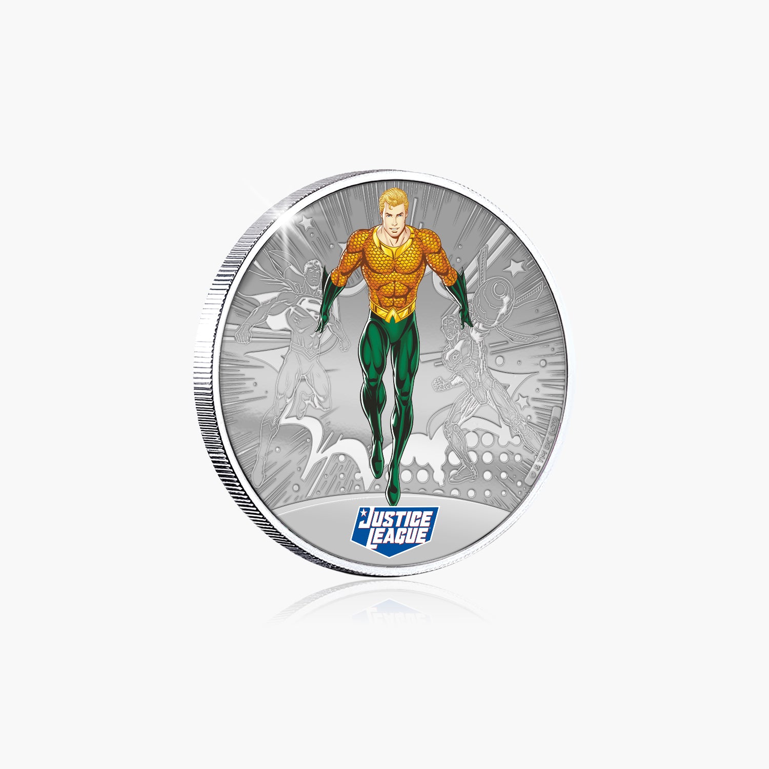 DC Comics Justice League - Aquaman Silver Plated Commemorative