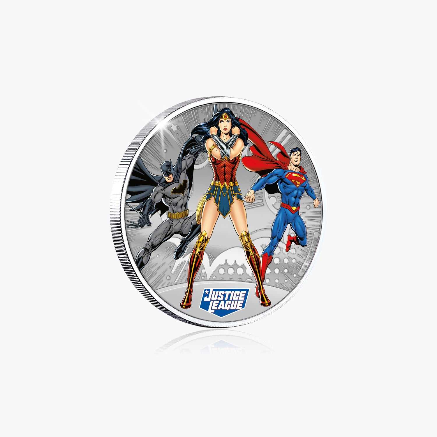 DC Comics Justice League - Batman - Wonder Woman - Superman Silver Plated Commemorative