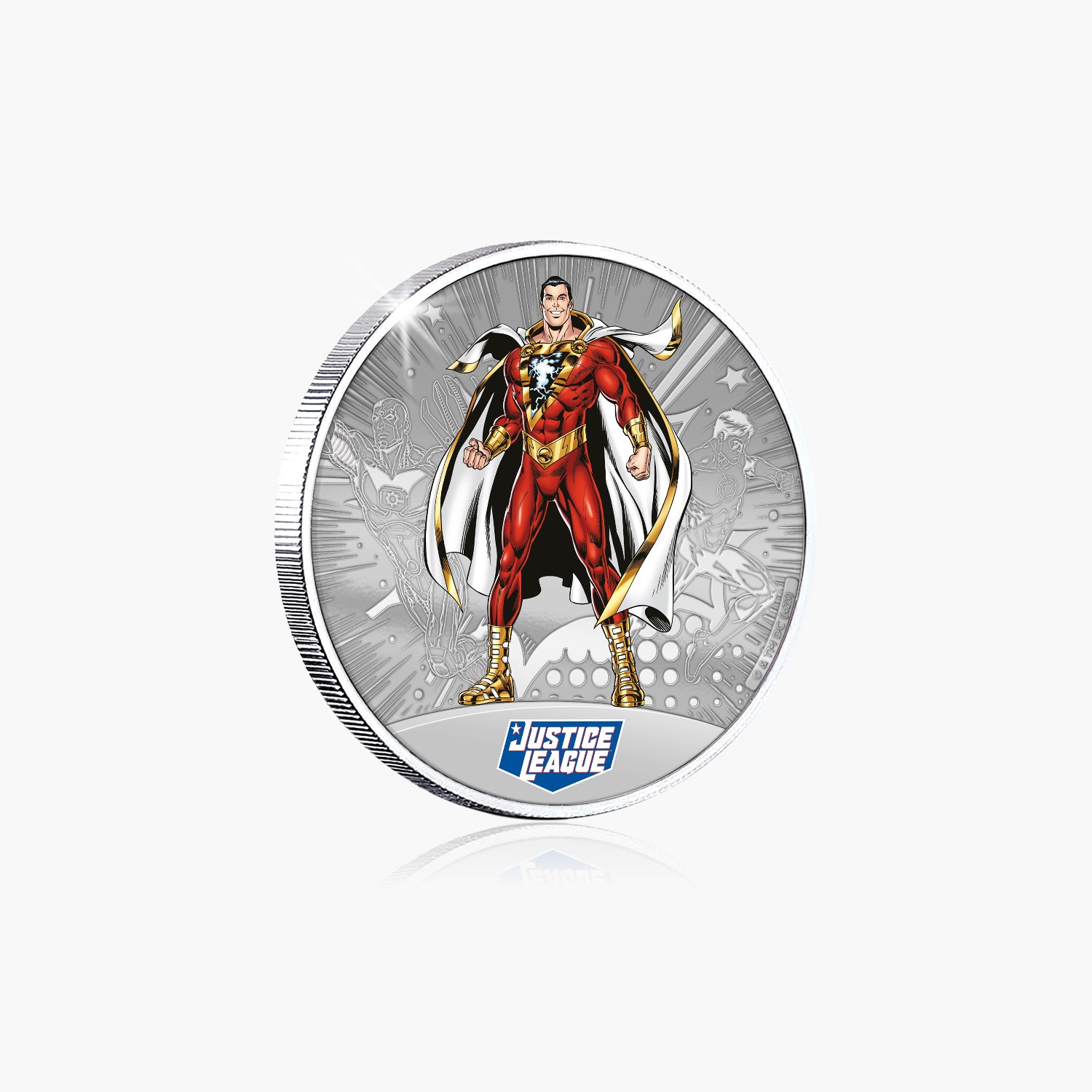 DC Comics Justice League - Shazam Silver Plated Commemorative