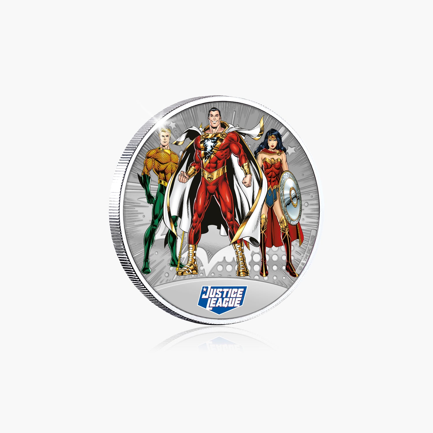 DC Comics Justice League - Shazam - Wonder Woman - Aquaman Silver Plated Commemorative