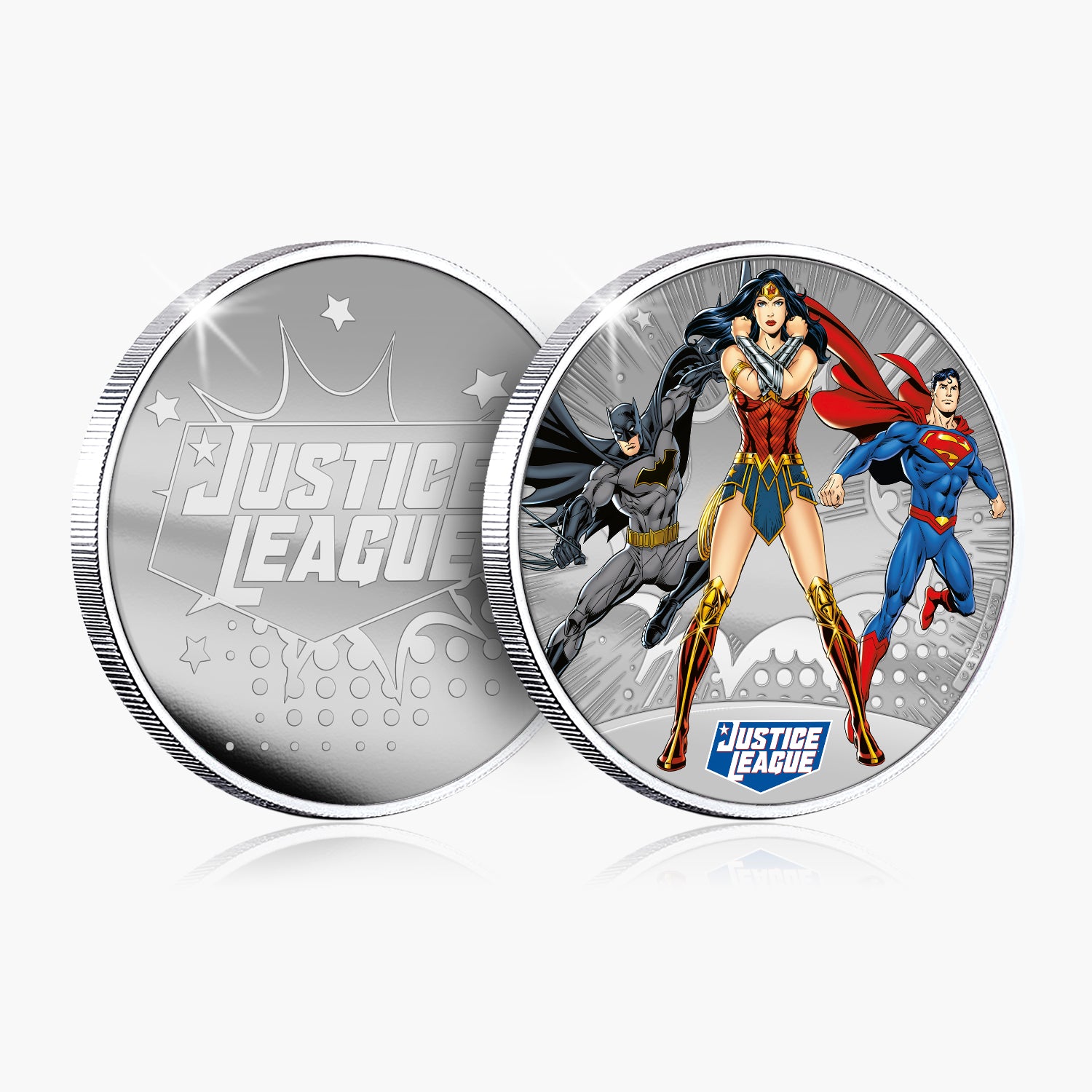 Justice League - Batman - Wonder Woman - Superman Silver Plated Commemorative