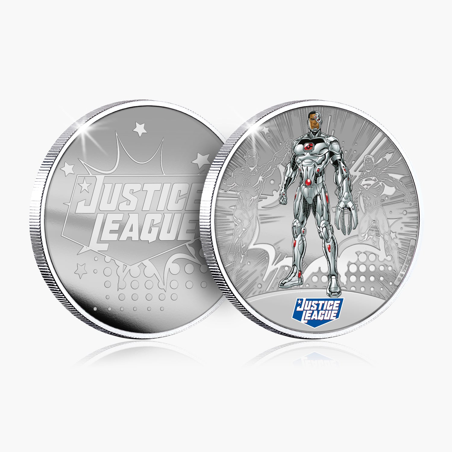 DC Comics Justice League - Cyborg Silver Plated Commemorative