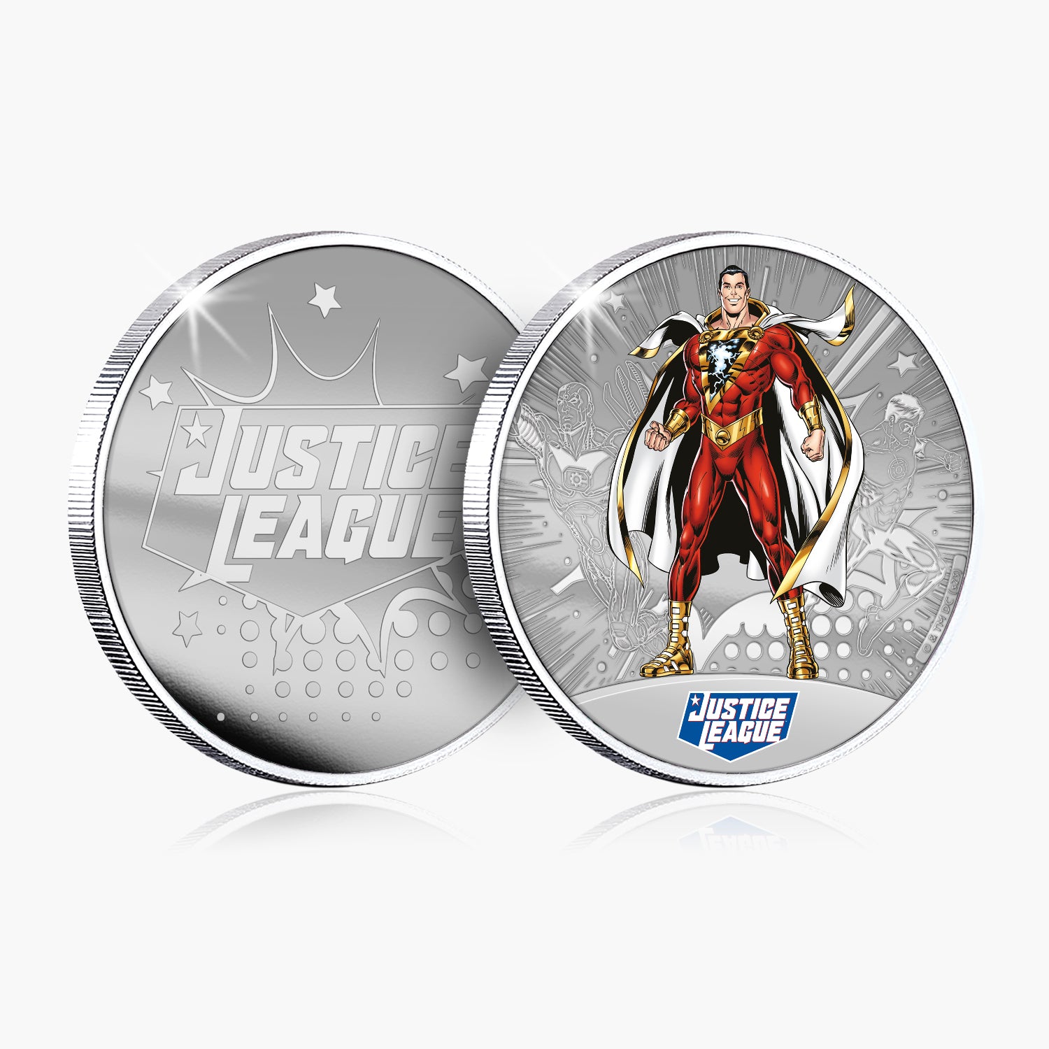 DC Comics Justice League - Shazam Silver Plated Commemorative