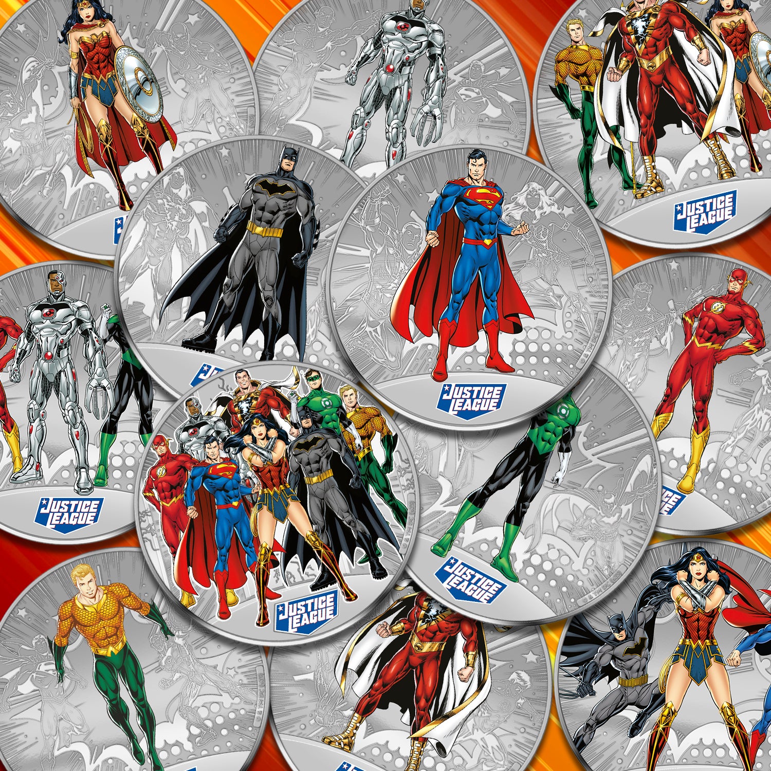 DC Comics .999 Silver Plated Justice League Collection