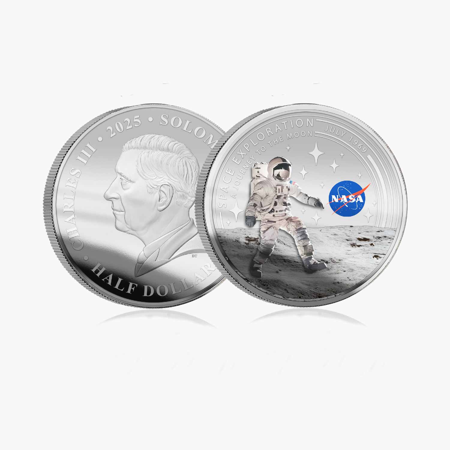 NASA Space Exploration: A Journey to the Moon 2025 Silver Plated BU Coin